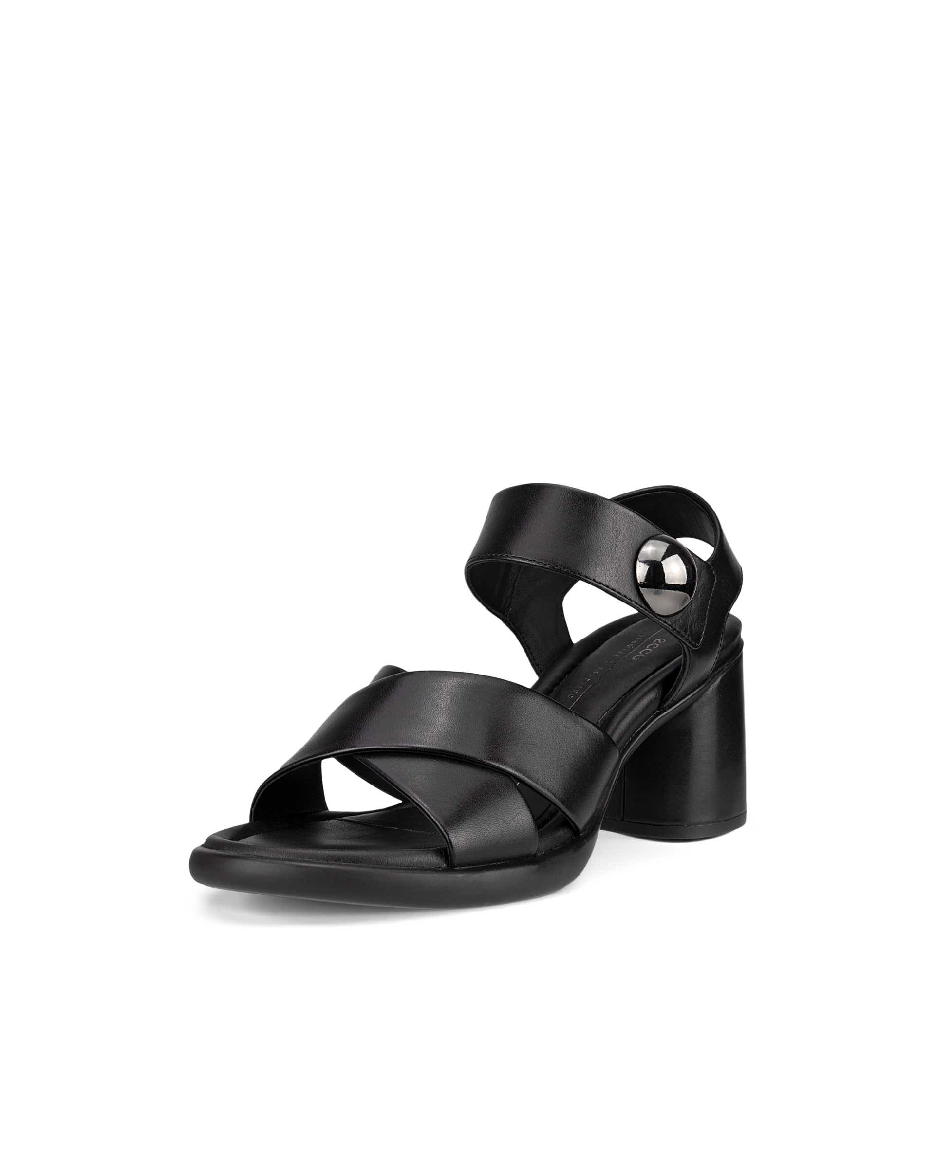 Women's ECCO® Sculpted LX 55 Leather Heeled Sandal - Black - Main