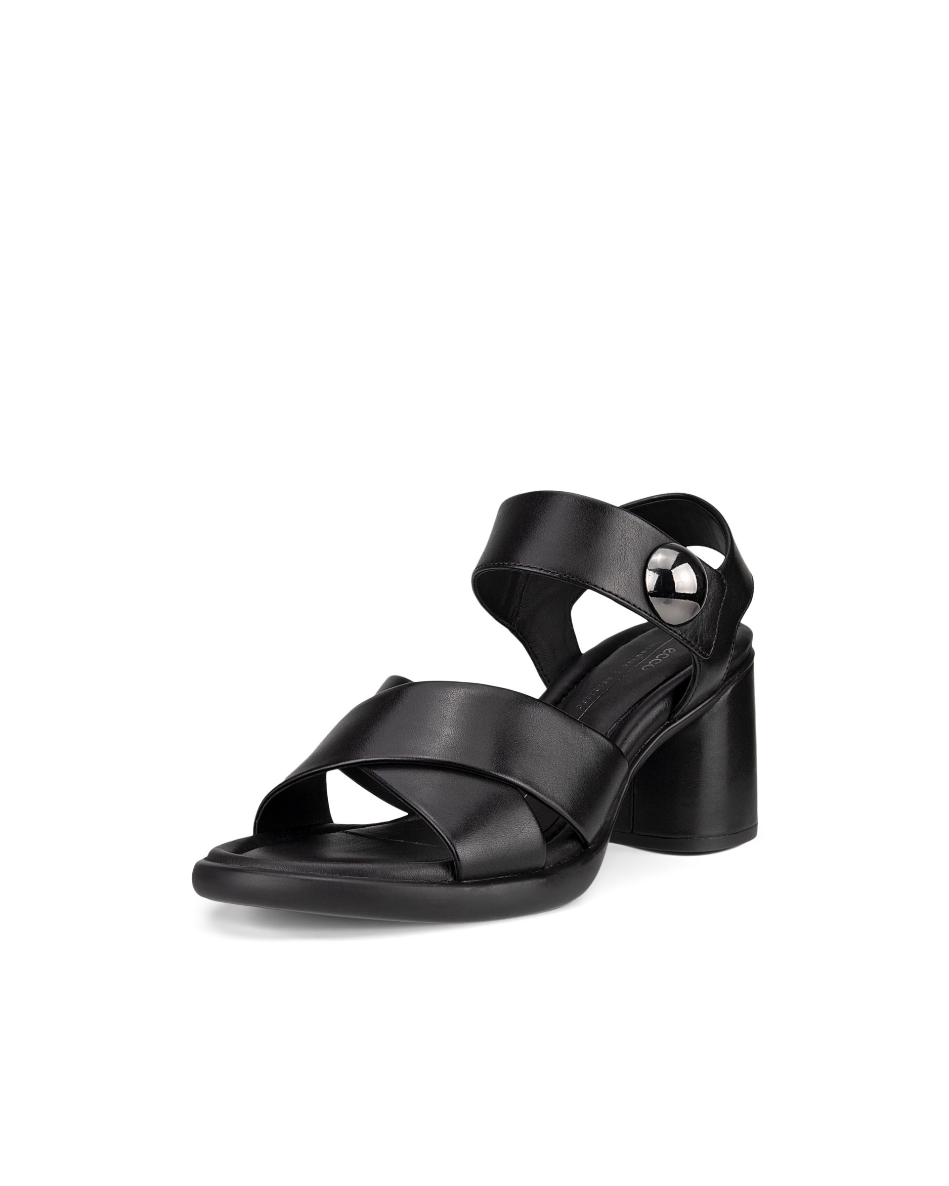 Women's ECCO® Sculpted LX 55 Leather Heeled Sandal - Black - Main