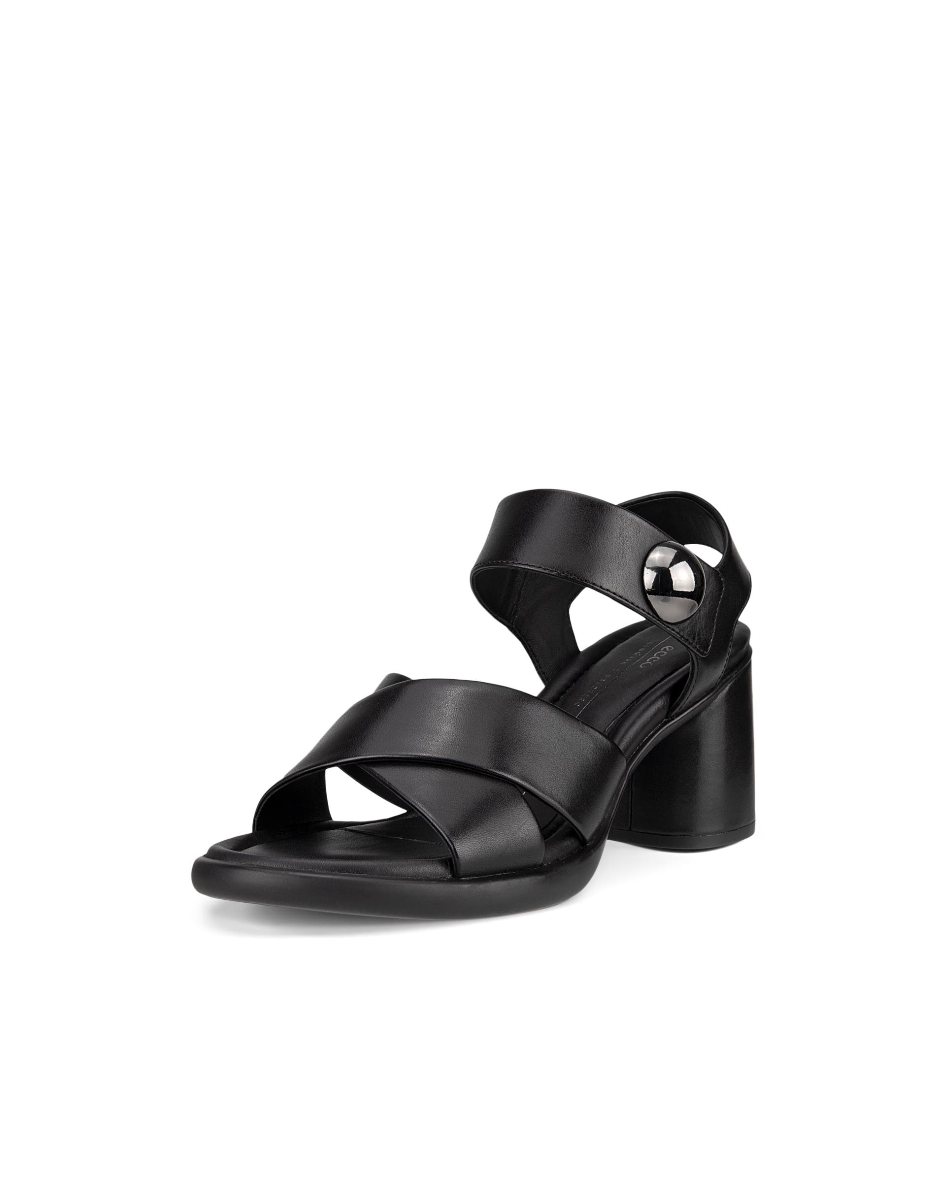 Women's ECCO® Sculpted LX 55 Leather Heeled Sandal - Black - Main