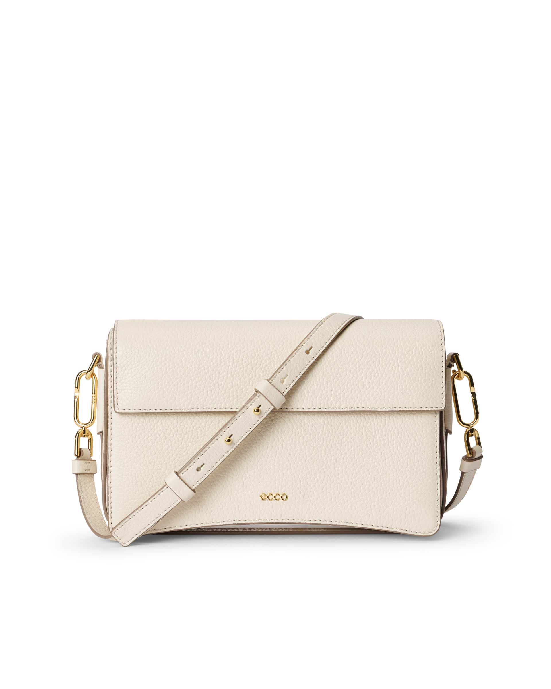 ECCO® Pinch Large Pebbled Leather Pinch Crossbody Bag - Beige - Main