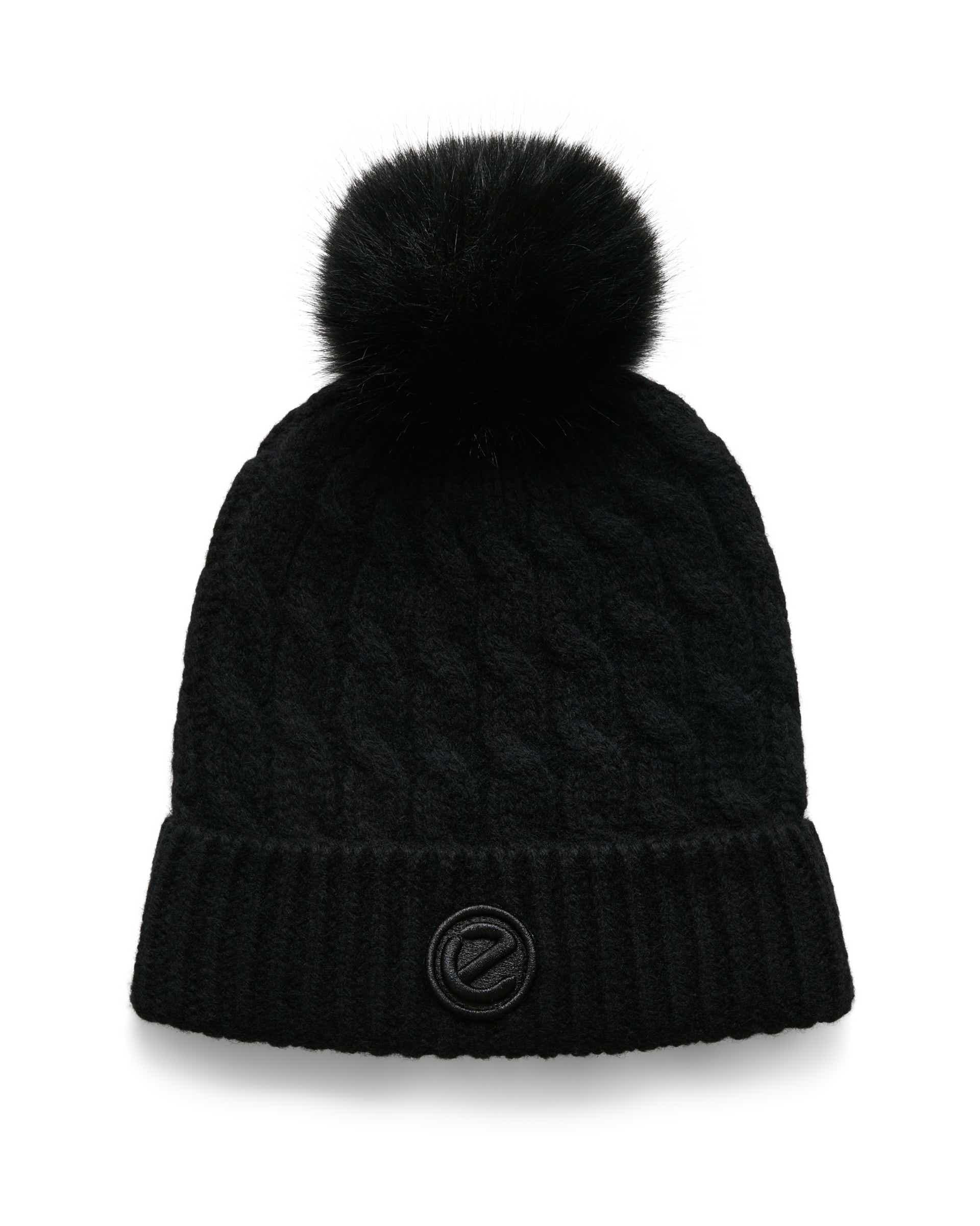 Women's ECCO® Pompom Beanie - Black - Main