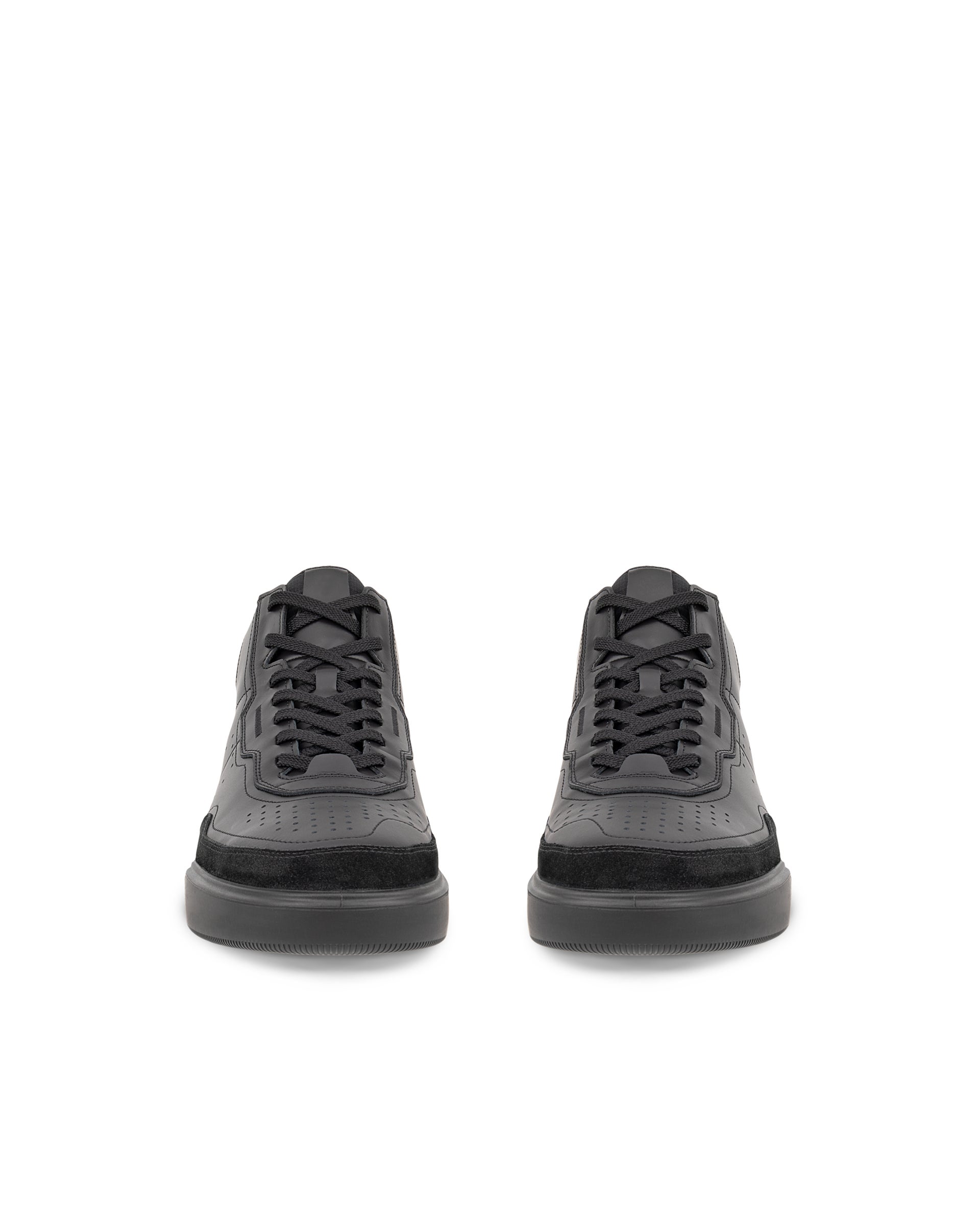 Moški visoki usnjeni ležerni čevlji ECCO® STREET COURT - Črna - Front pair