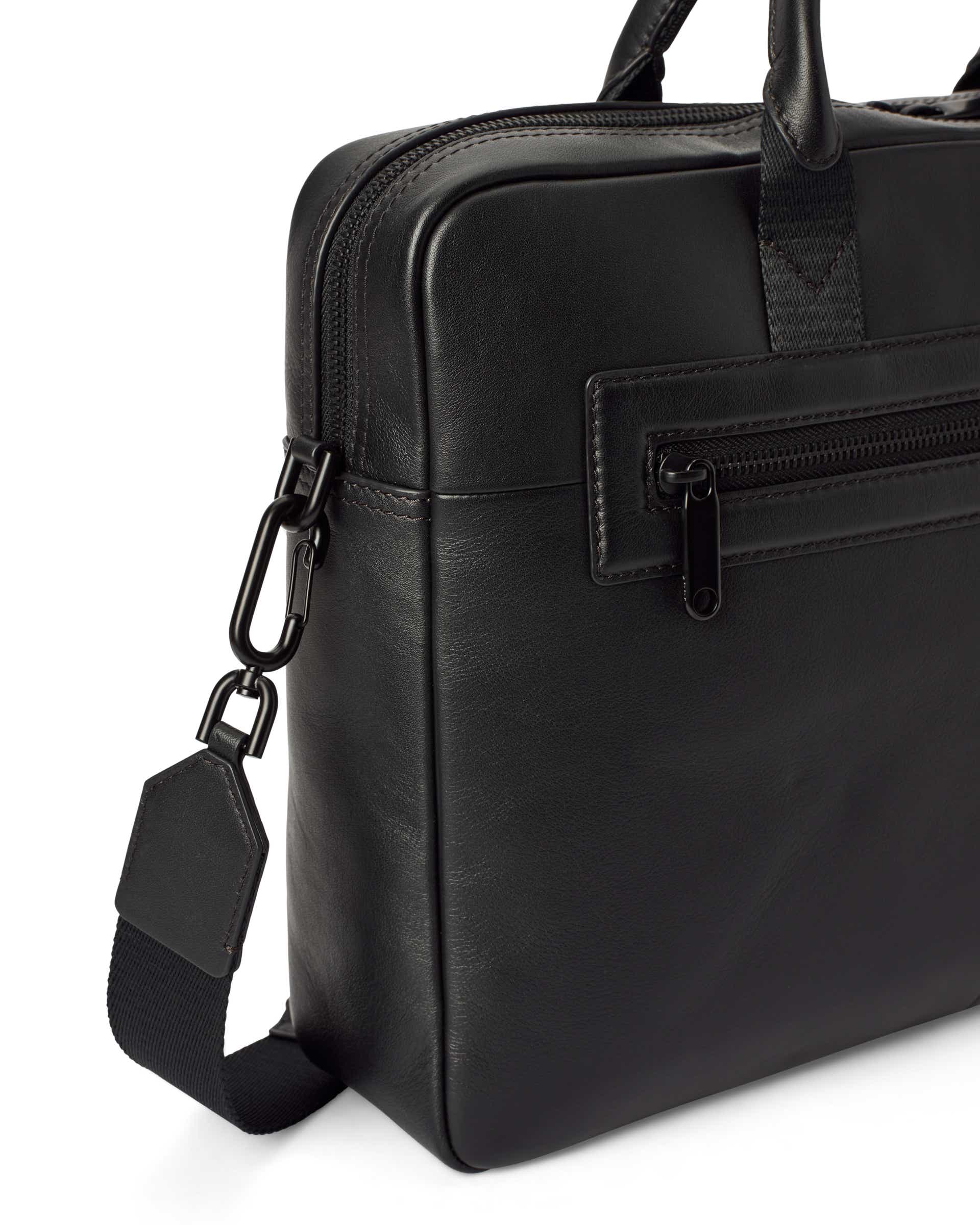 ECCO® MODE LAPTOP BAG Herren Laptoptasche aus Leder - Schwarz - Detail-1