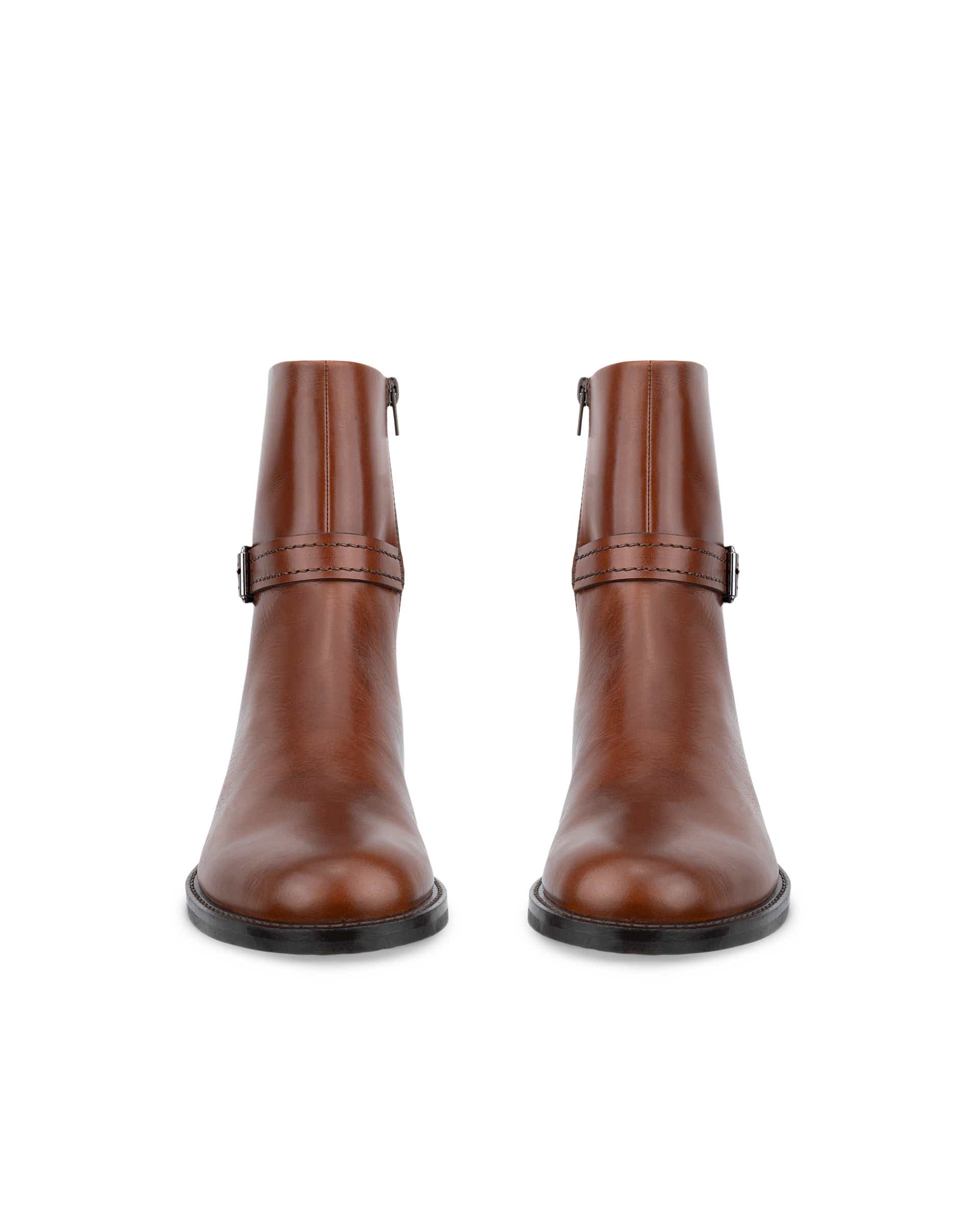 Women's ECCO® SARTORELLE 25 Leather Ankle Boot - Brown - Front pair
