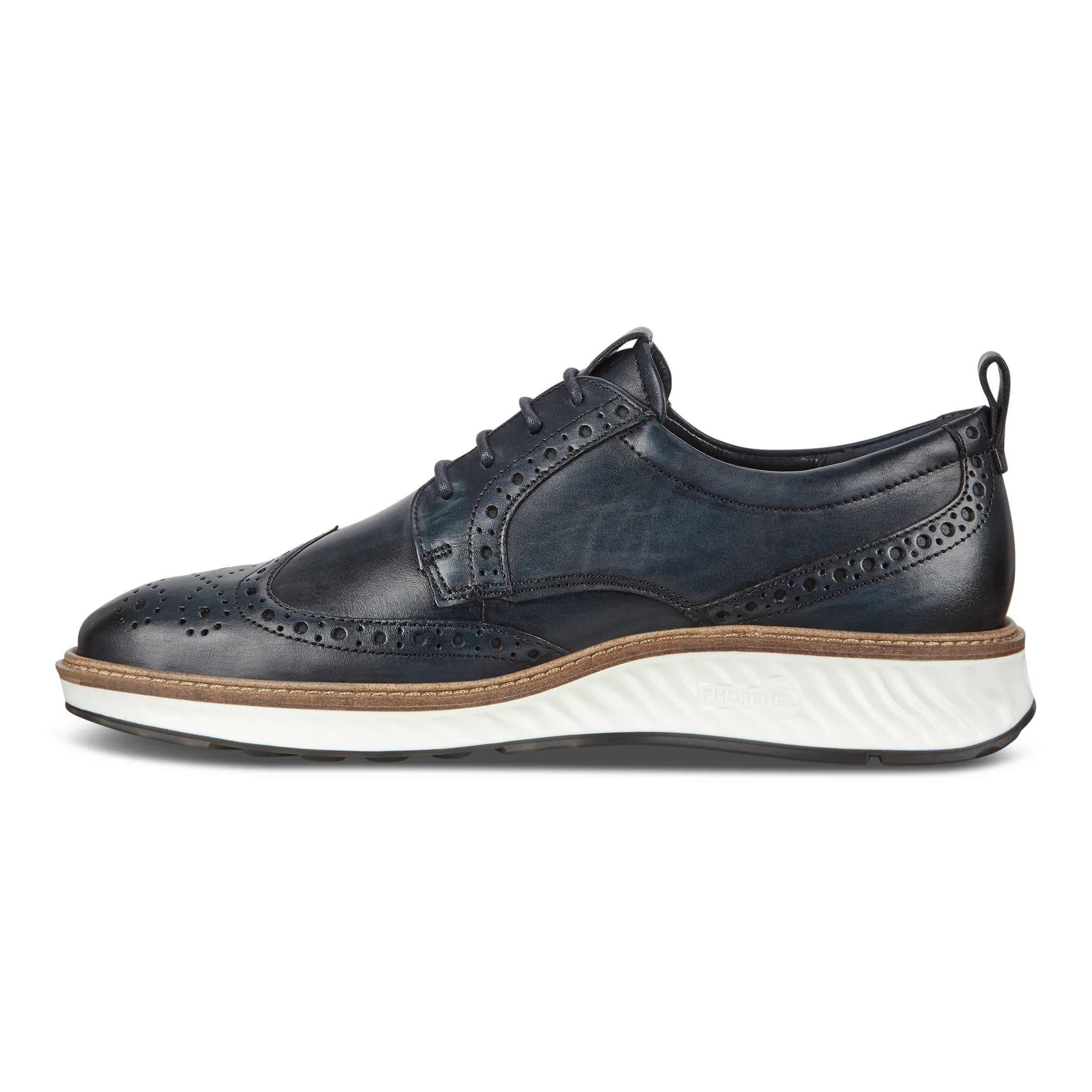 ECCO ST.1 Hybrid メンズ レザーブローグシューズ | ブルー