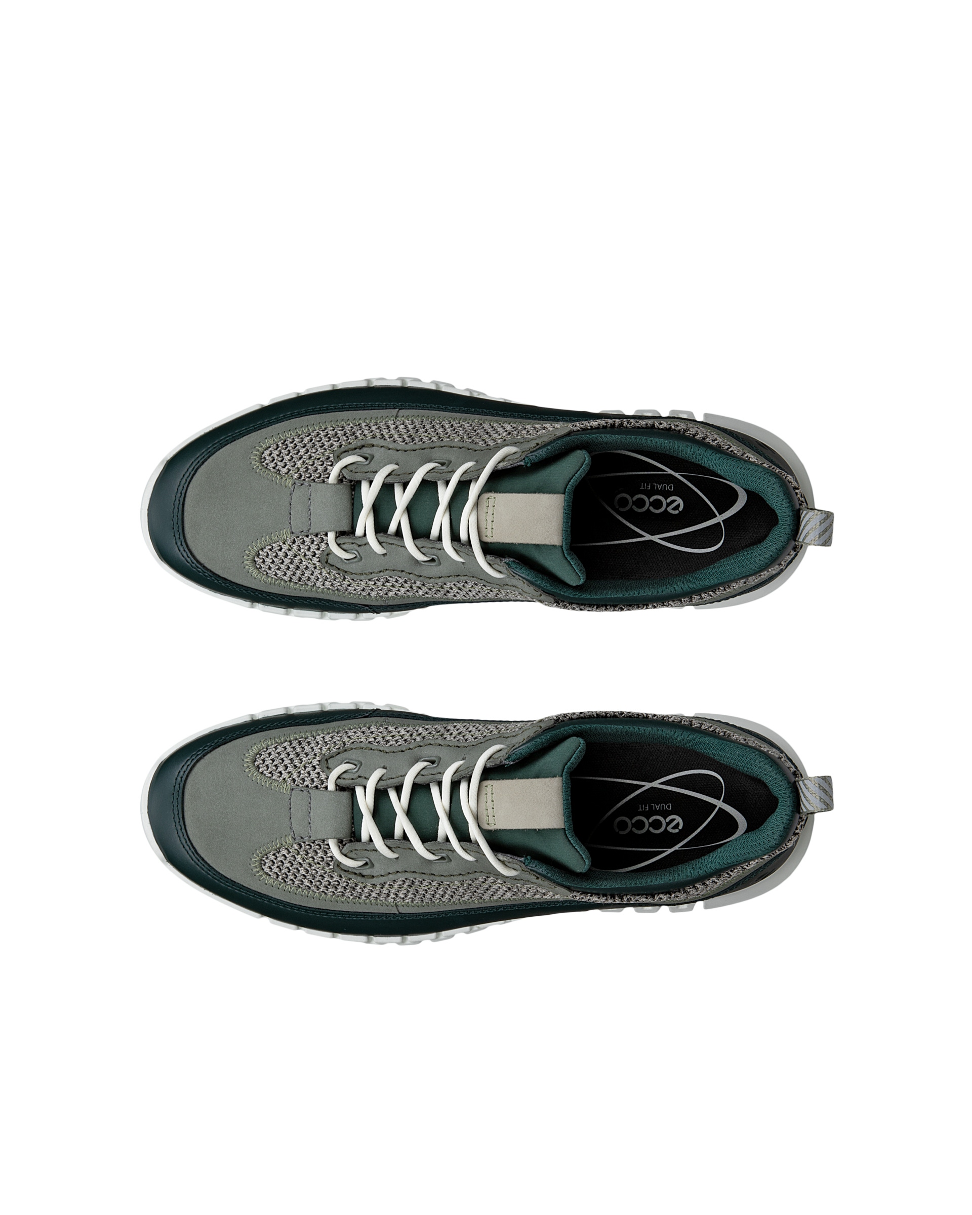 ECCO® GRUUV baskets en cuir pour homme - Vert - Top left pair