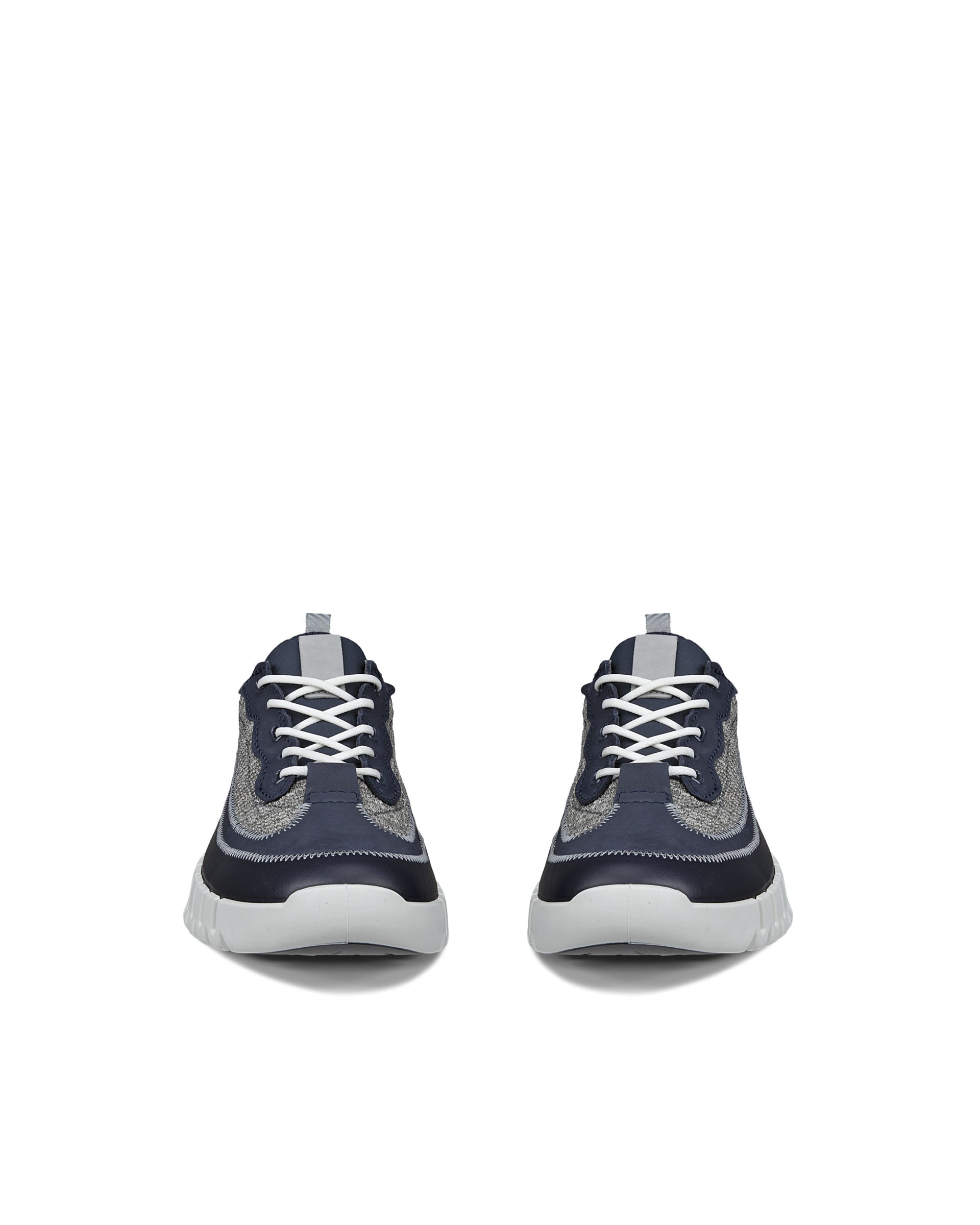 ECCO® GRUUV baskets en cuir pour homme - Bleu - Front pair