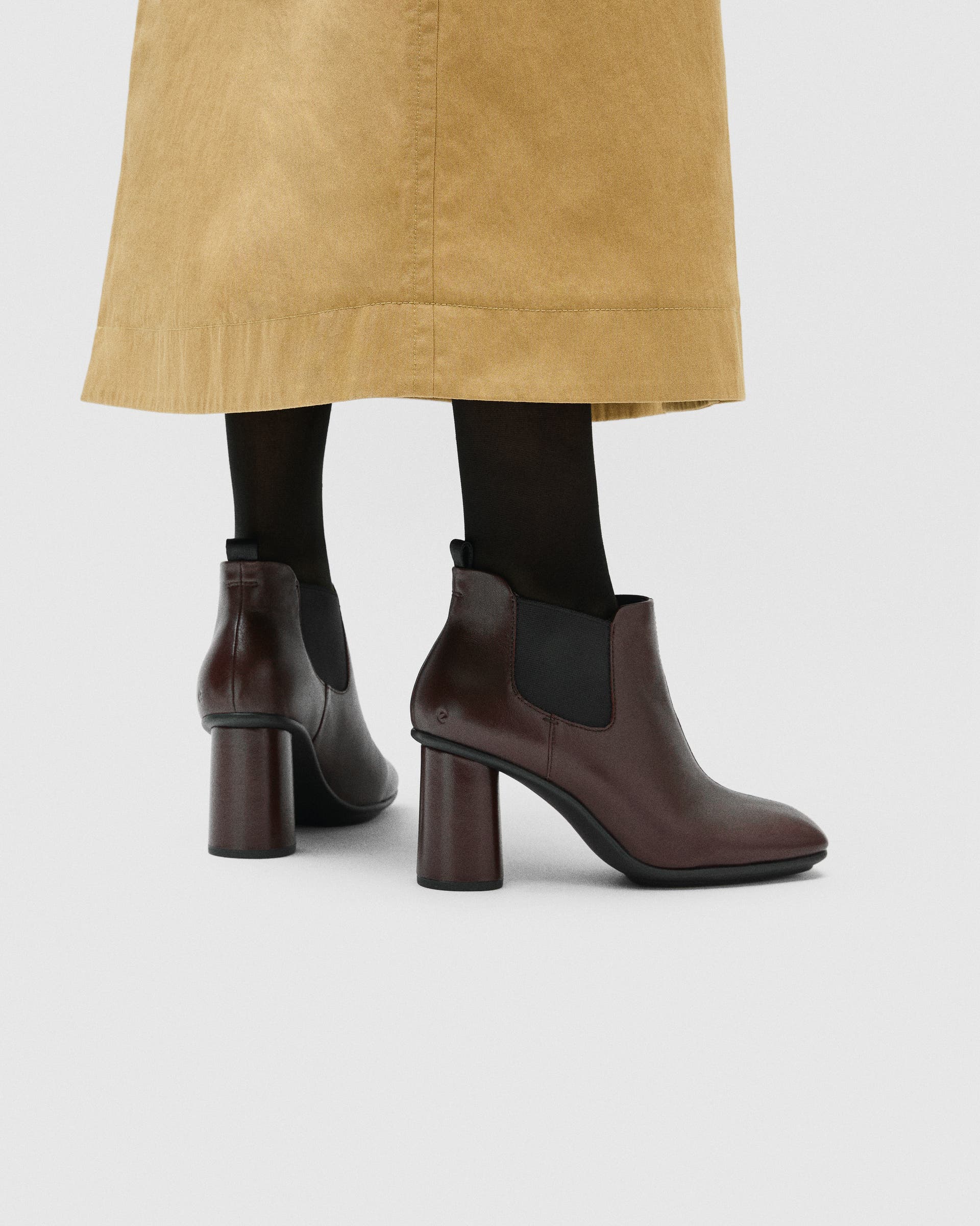 Women's ECCO® Sculpted Alba 65 Leather Chelsea Heel Boot - Brown - Lifestyle image-1