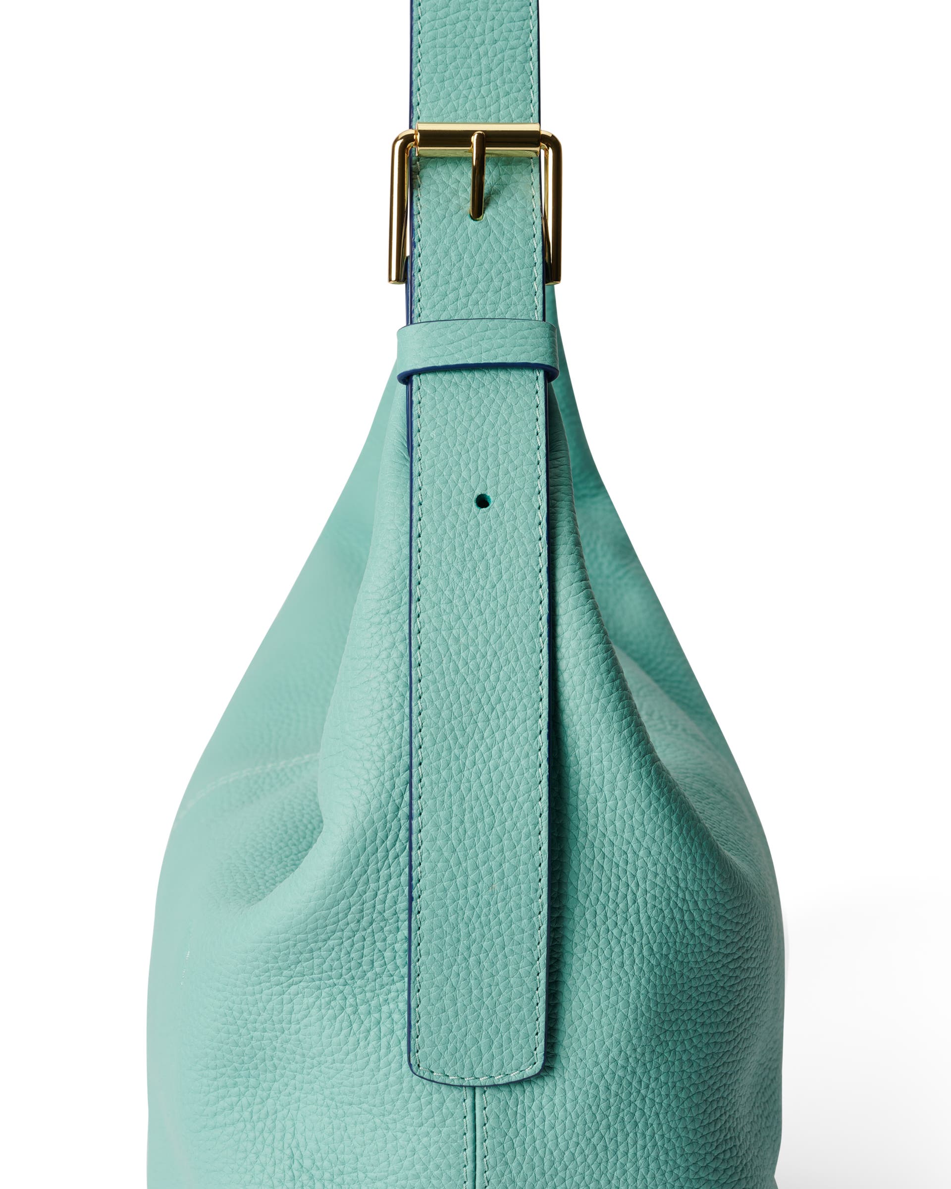 ECCO® Soft Medium Pebbled Leather Hobo Bag - Blue - Detail-2