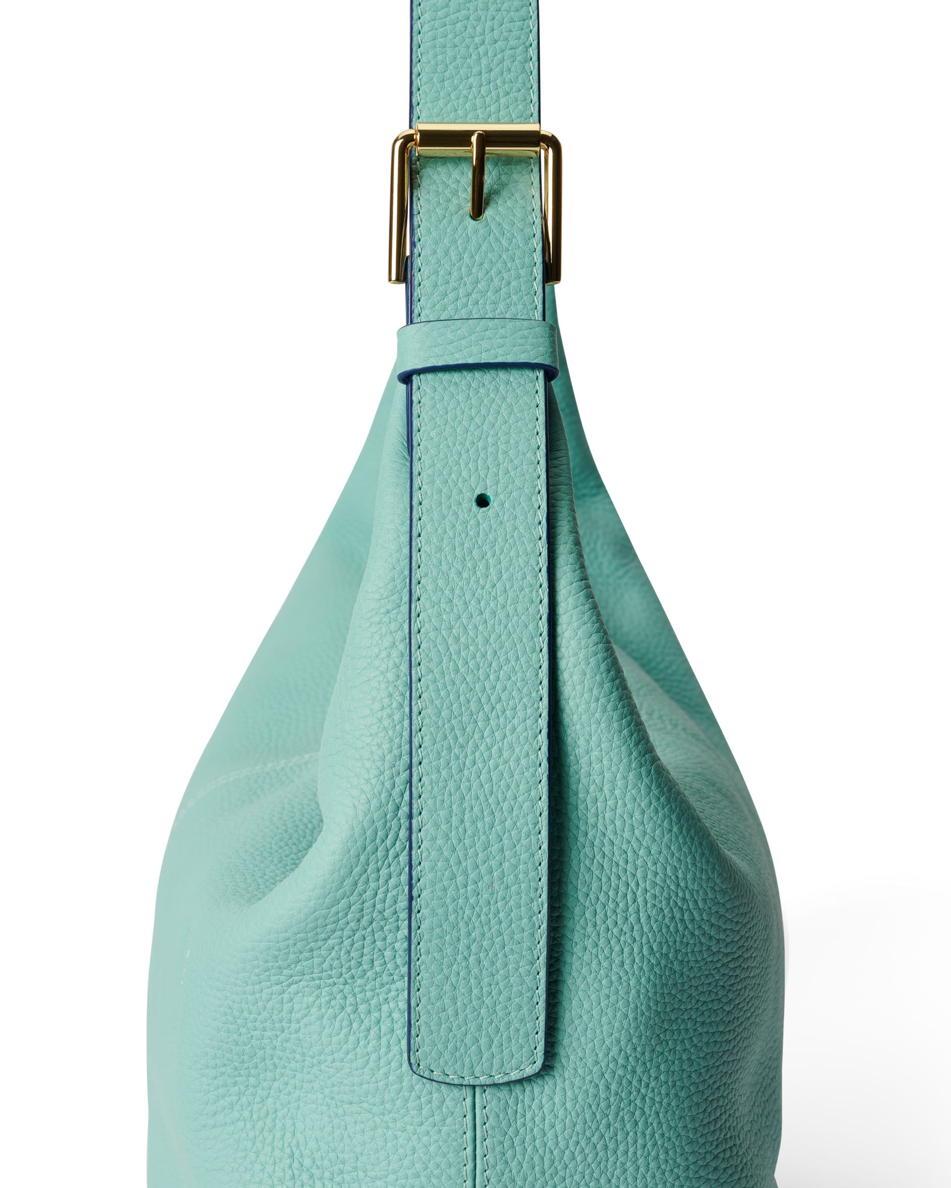 ECCO® Soft Medium Pebbled Leather Hobo Bag - Blue - Detail-2