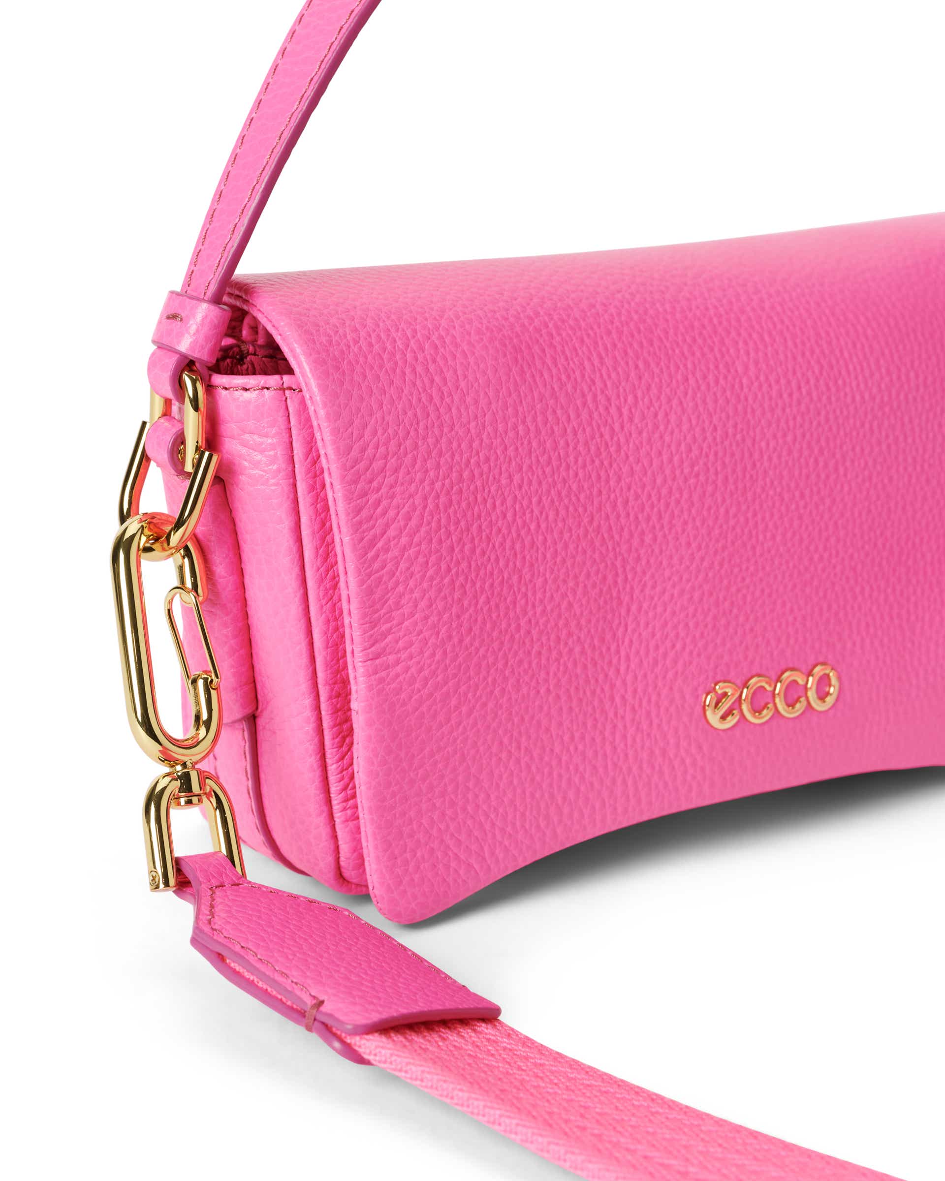 ECCO® Medium Pinch Leather Crossbody Bag - Pink - Detail-1