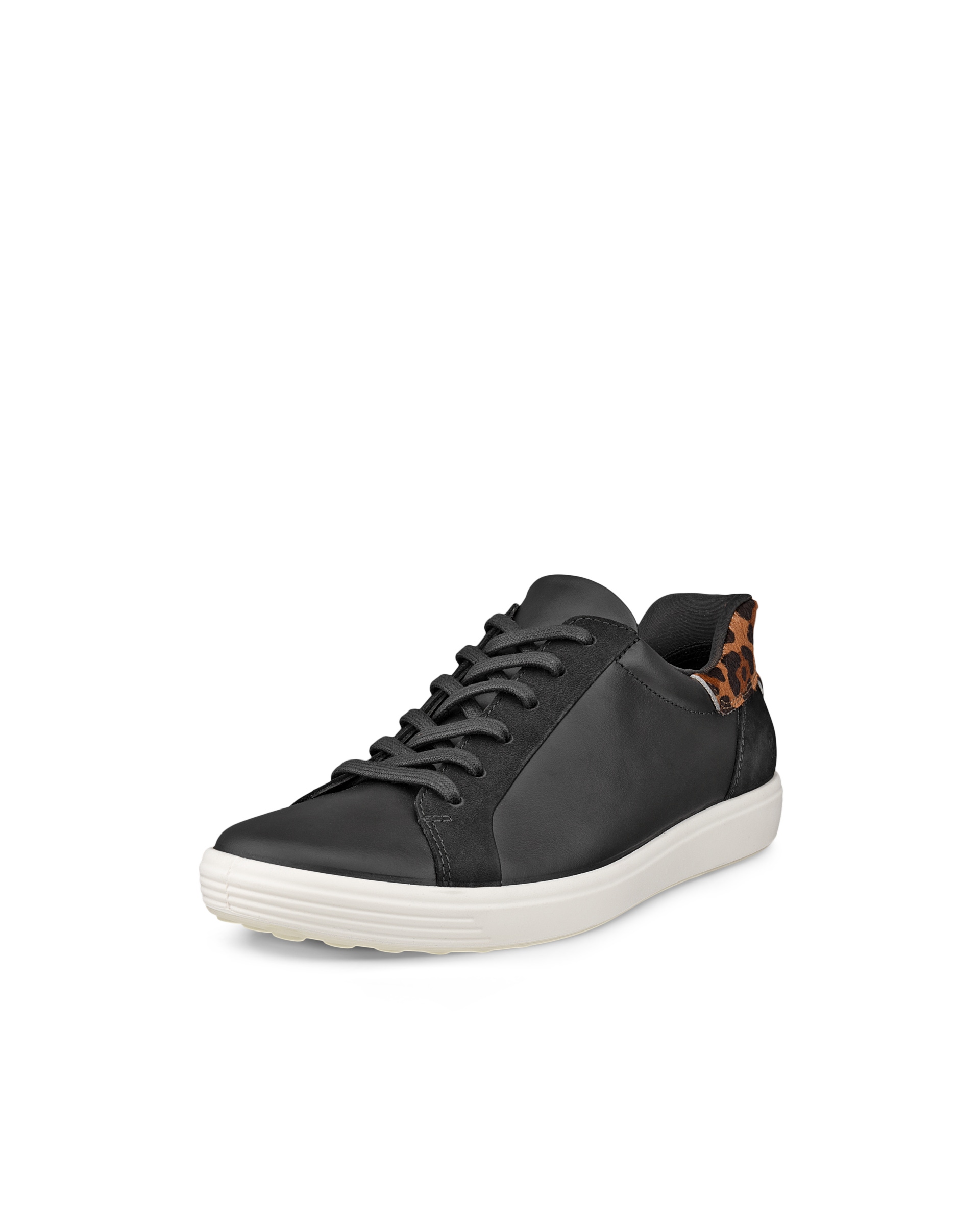 Women's ECCO® Soft 7 Leather Slip-In Sneaker - Black - Main