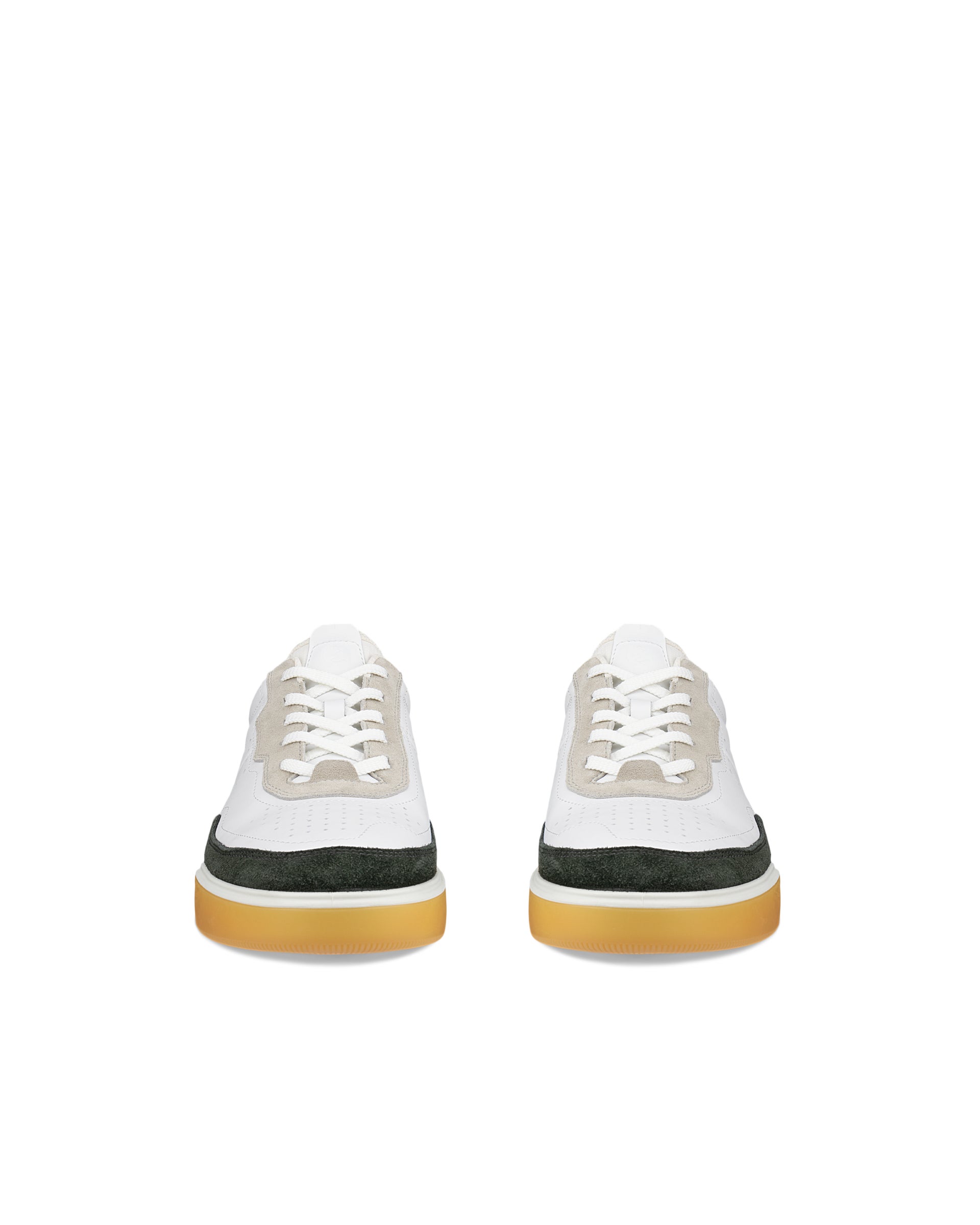 ECCO® Street Court baskets en cuir pour homme - Blanc - Front pair