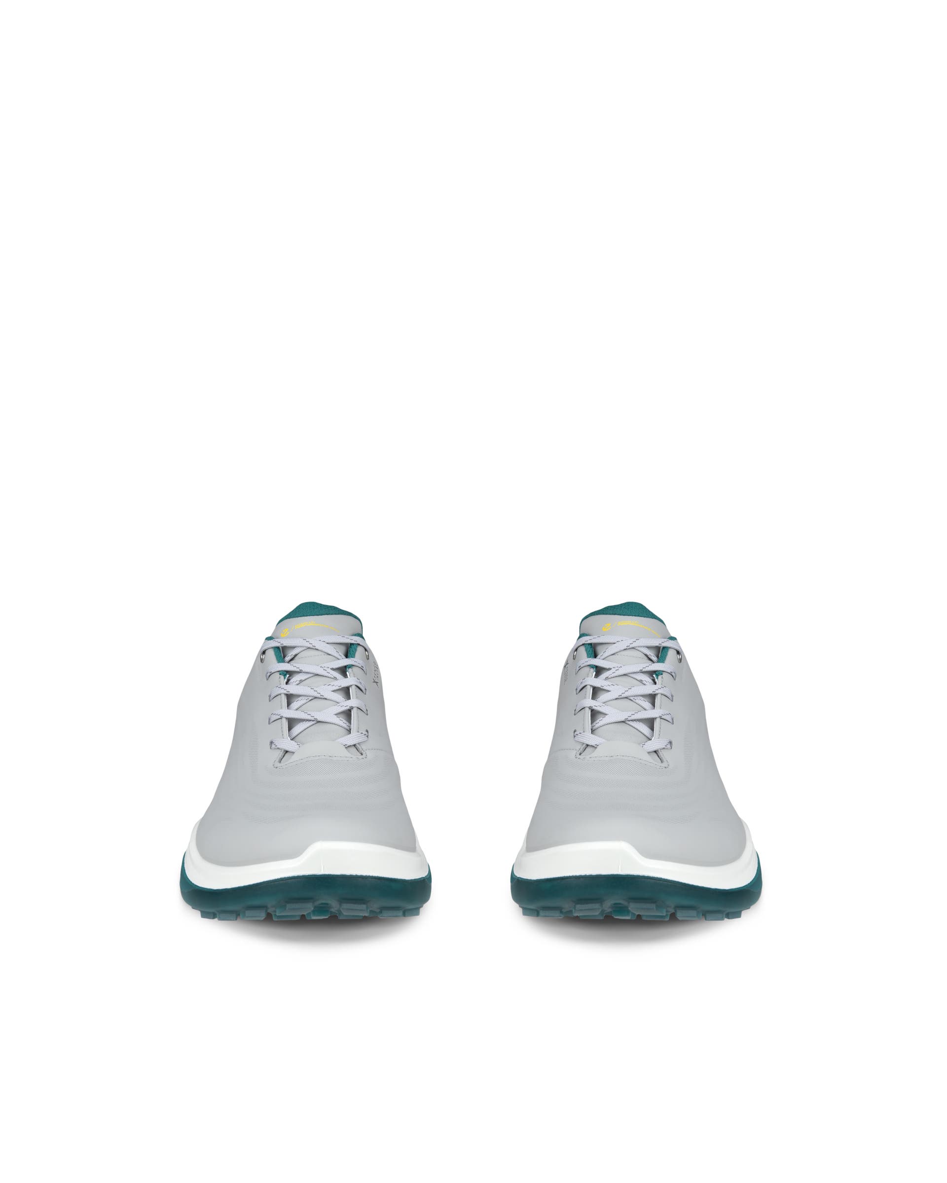 ECCO LT1 GOLF LACE Men メンズ レザーウォータープルーフゴルフシューズ - グレー - Front pair