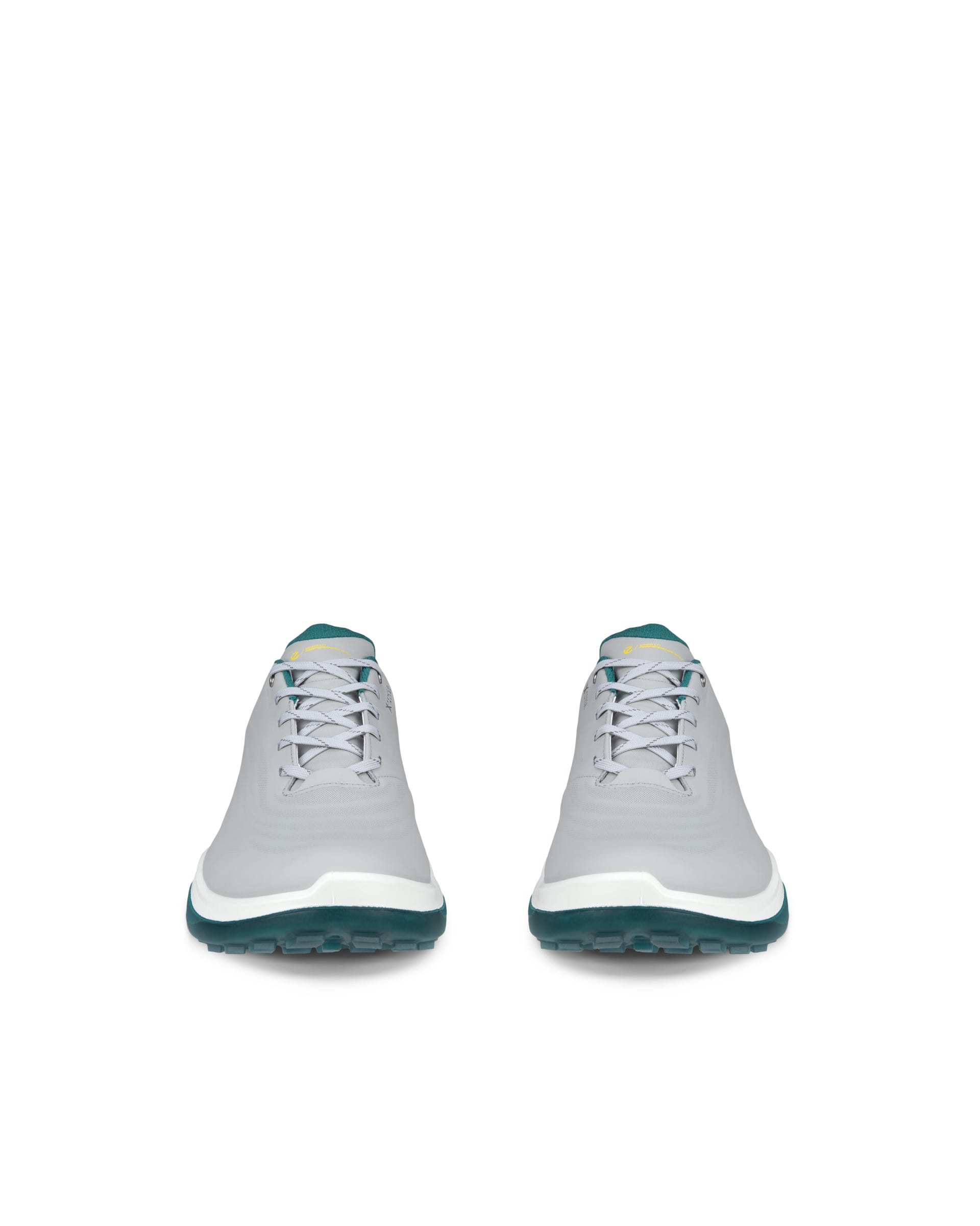 ECCO LT1 GOLF LACE Men メンズ レザーウォータープルーフゴルフシューズ - グレー - Front pair