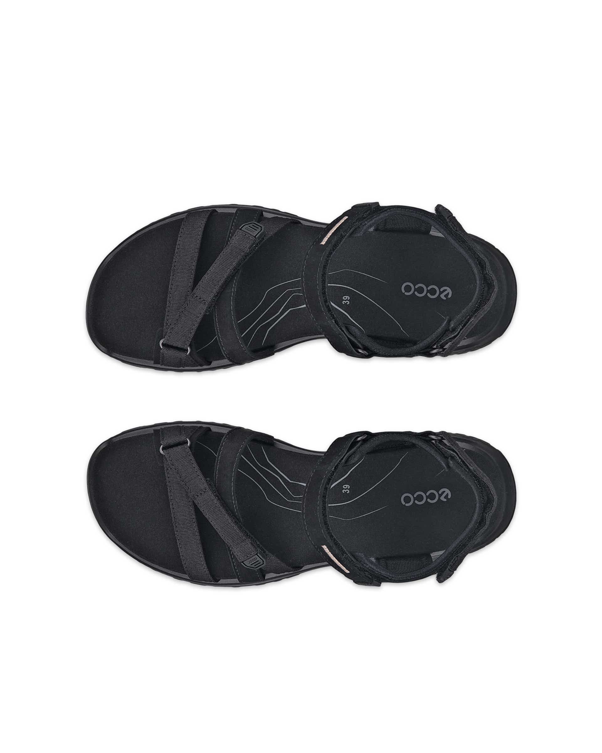 ECCO® Offroad Roam Damen Nubuksandale mit zwei Riemen - Schwarz - Top left pair