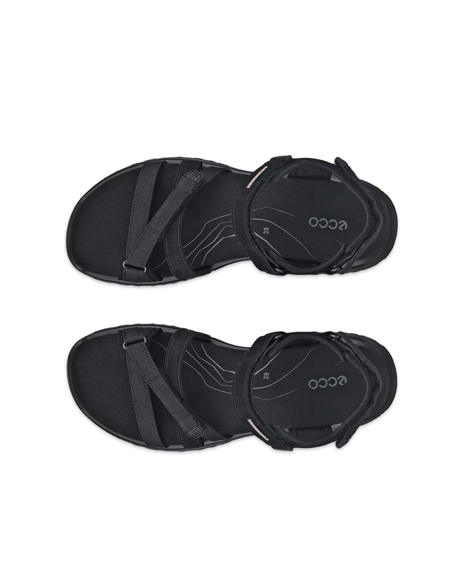Dámske nubukové sandále 2 remienky ECCO® Offroad Roam - Čierna - Top left pair