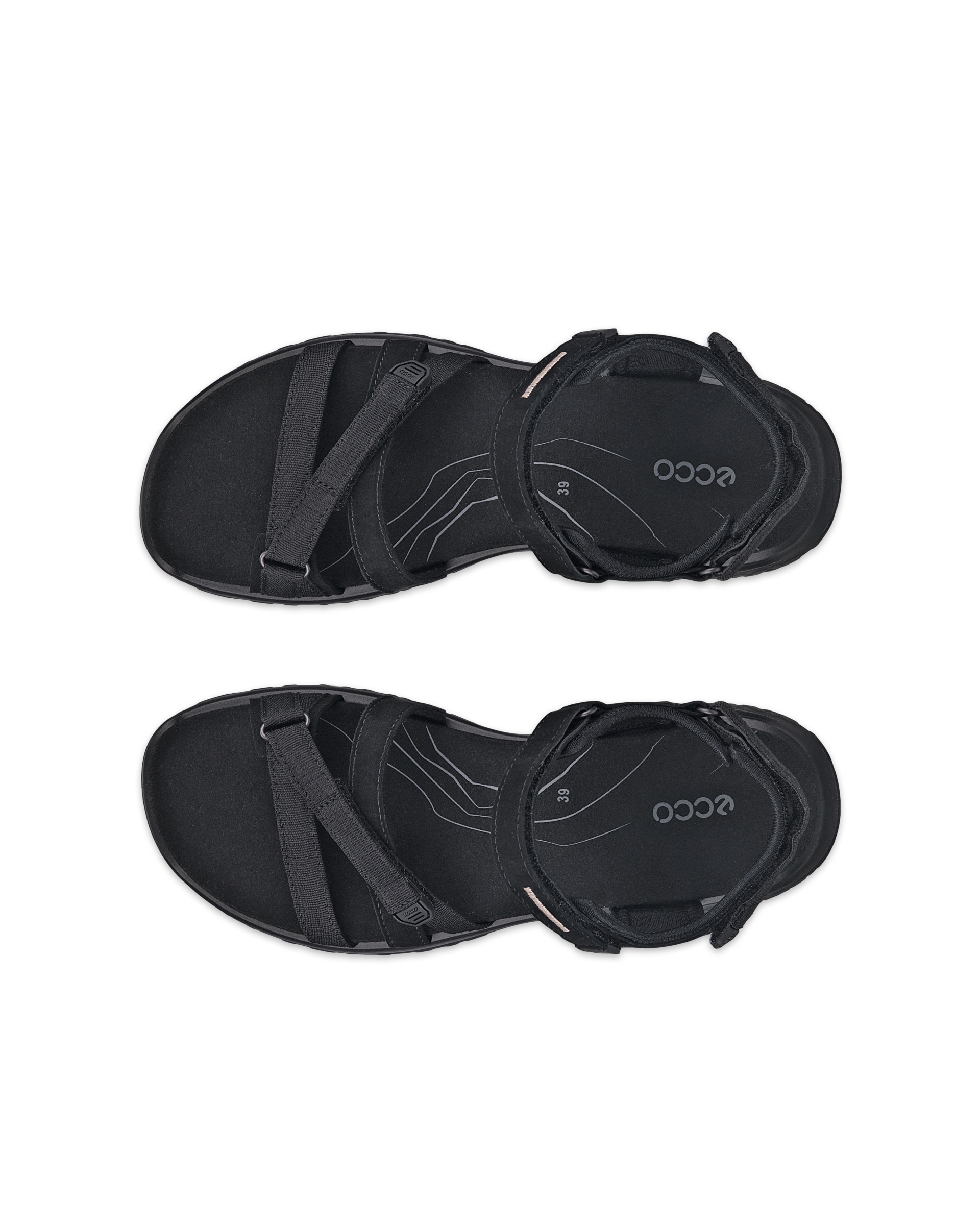 ECCO® Offroad Roam sandale en nubuck deux brides pour femme - Noir - Top left pair