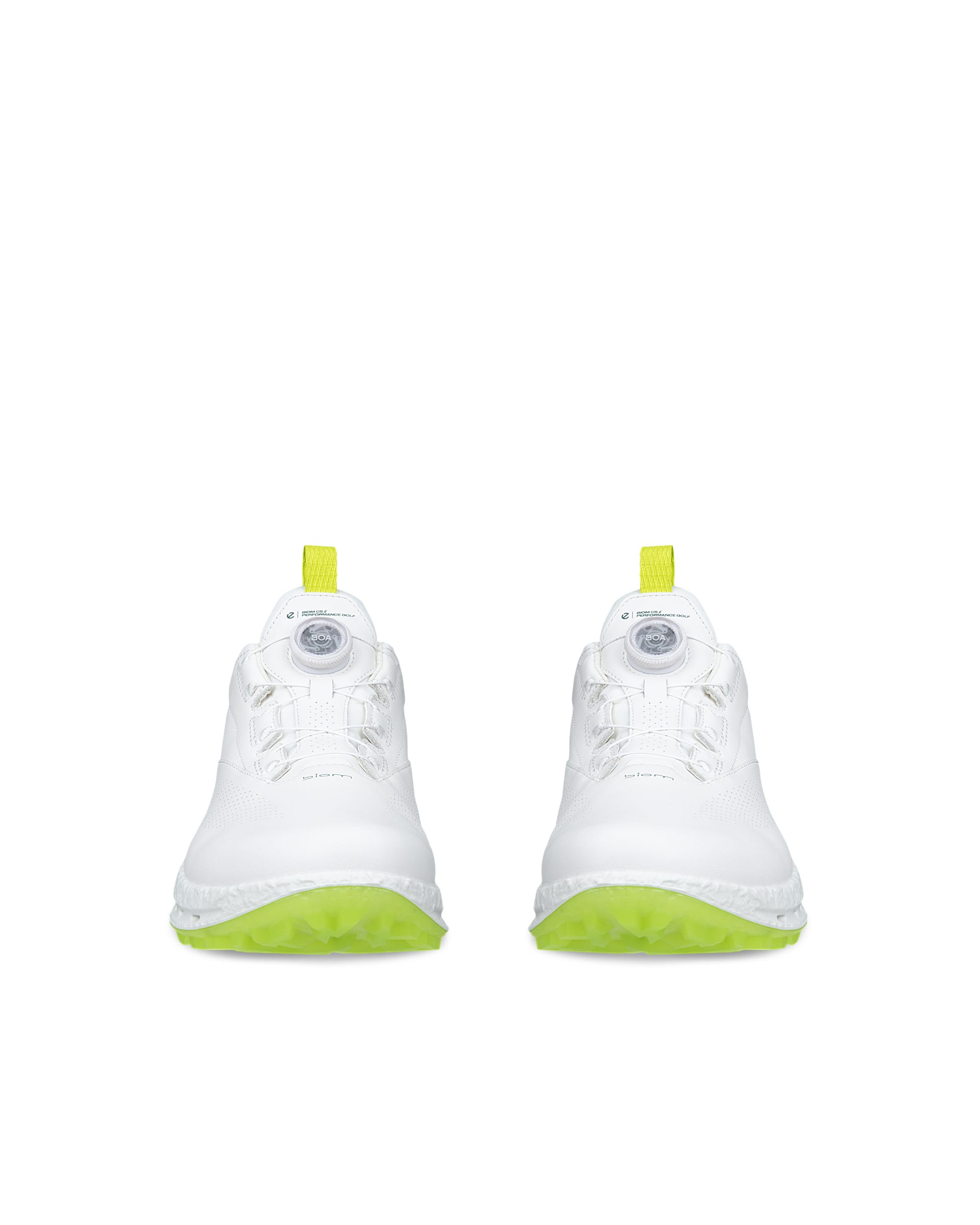 Men's ECCO® Golf Biom C5 Leather Gore-Tex Golf Shoe - White - Front pair