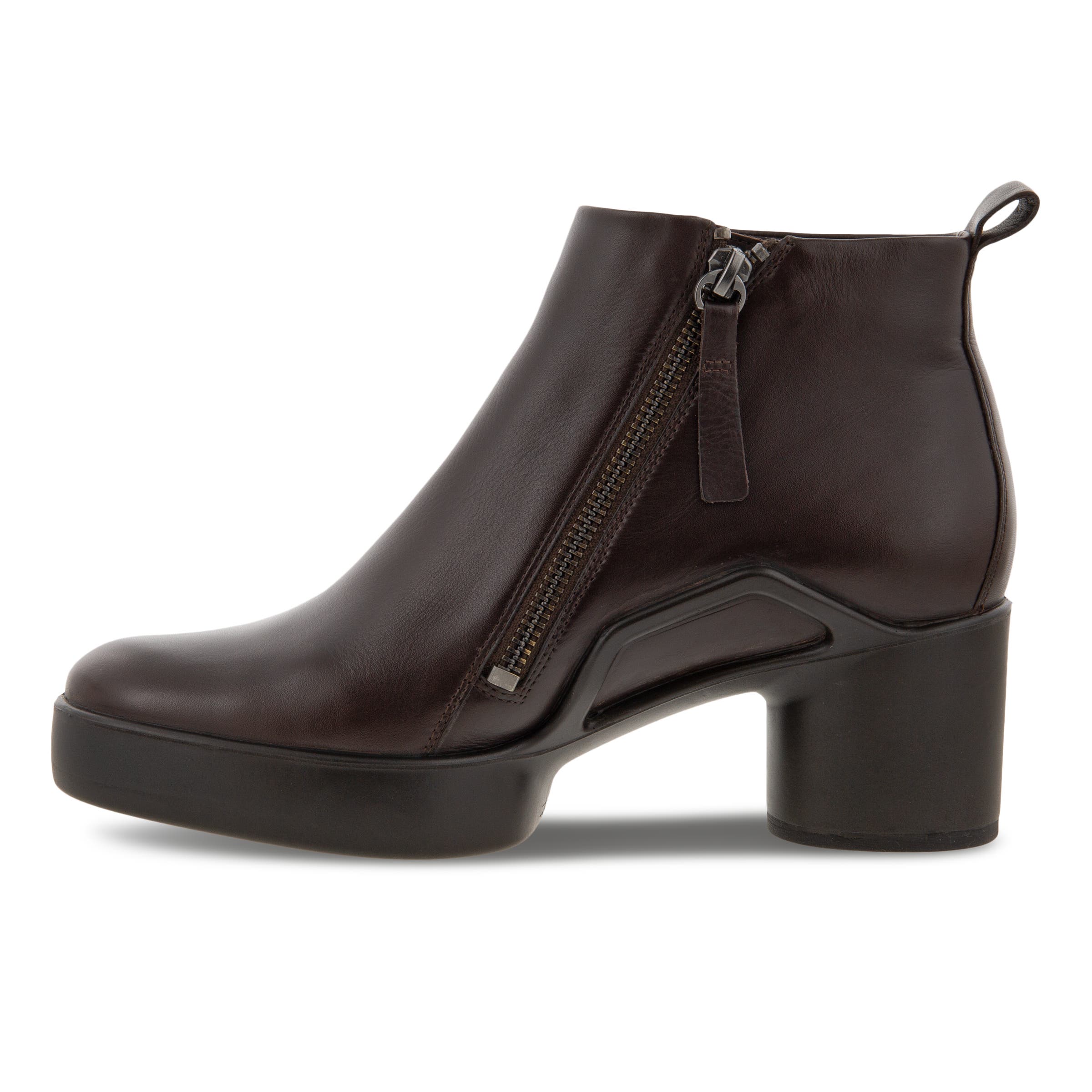 Women's ECCO® Shape Sculpted Motion 35 Leather Ankle Boot - Brown - Inside