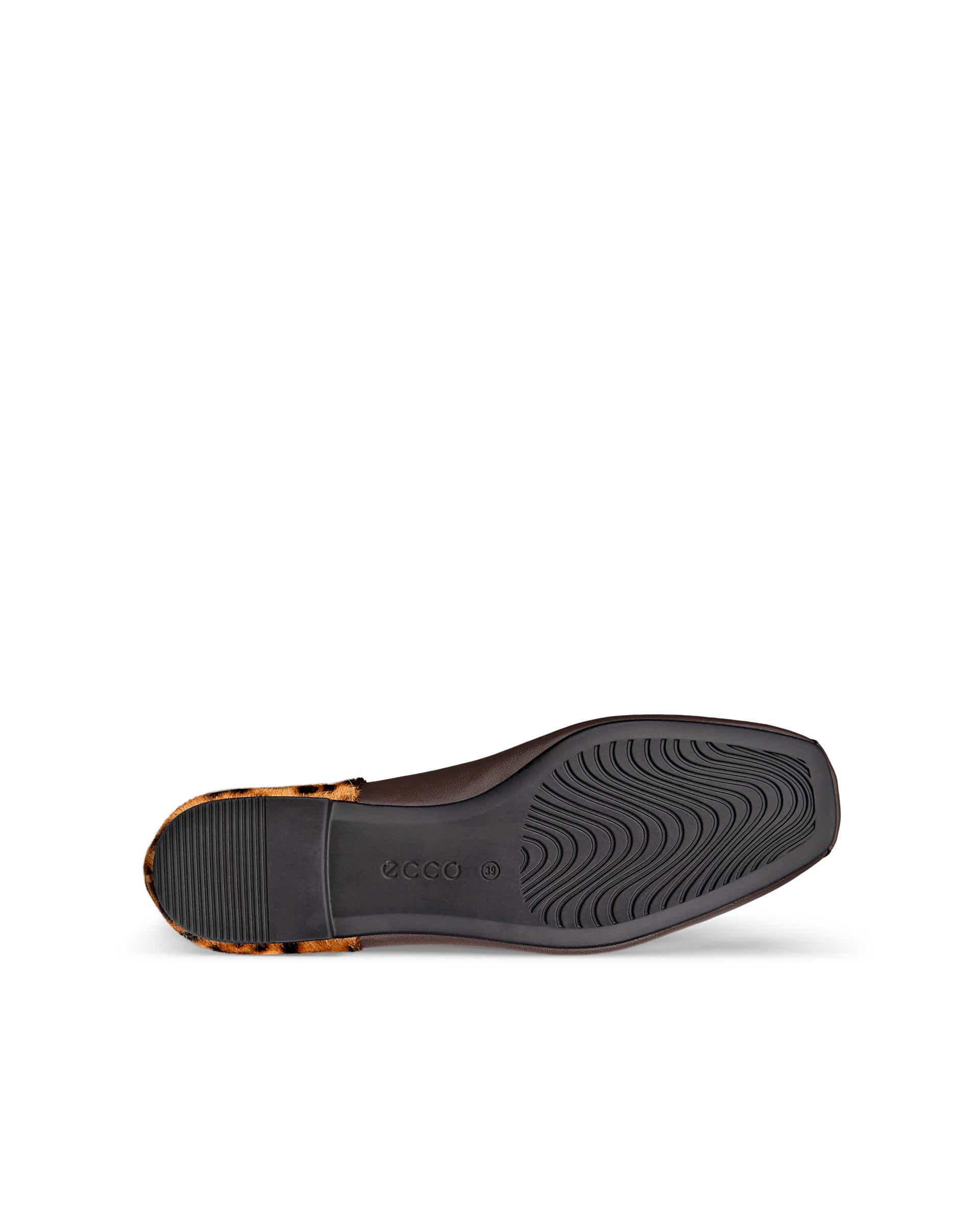 Women's ECCO® MARGOT Leather Ballerina - Brown - Sole