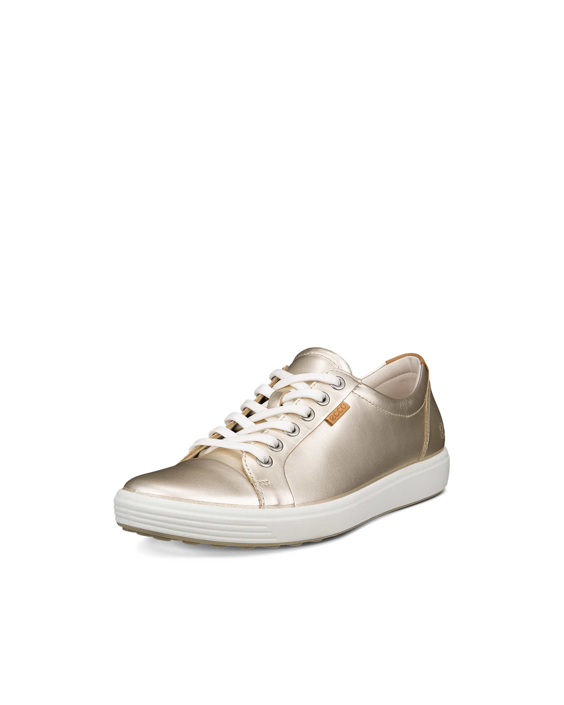 ECCO Soft 7 ウィメンズ レザースニーカー - メタリック - Main