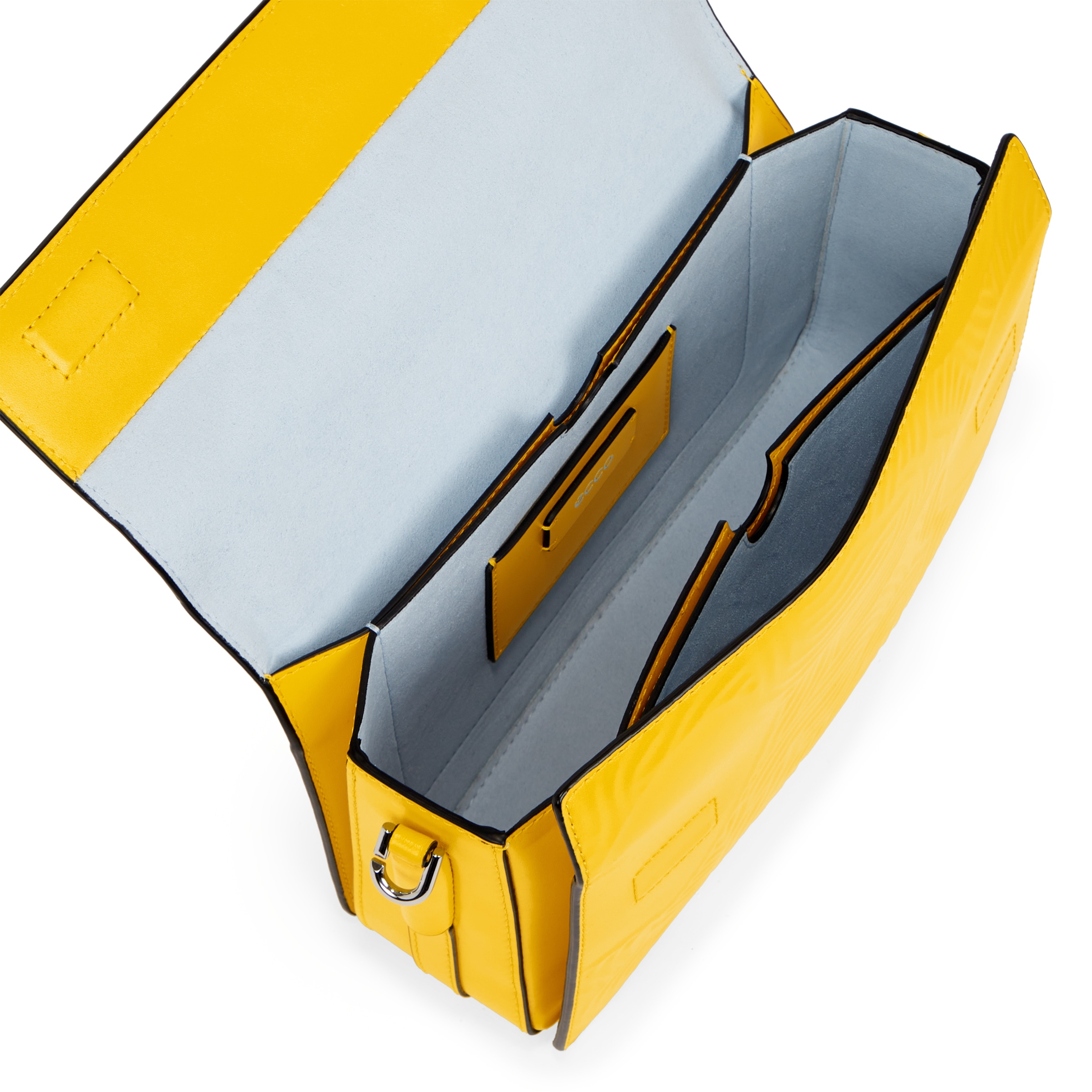 ECCOยฎ Pinch Leather Crossbody Bag - Yellow - Inside