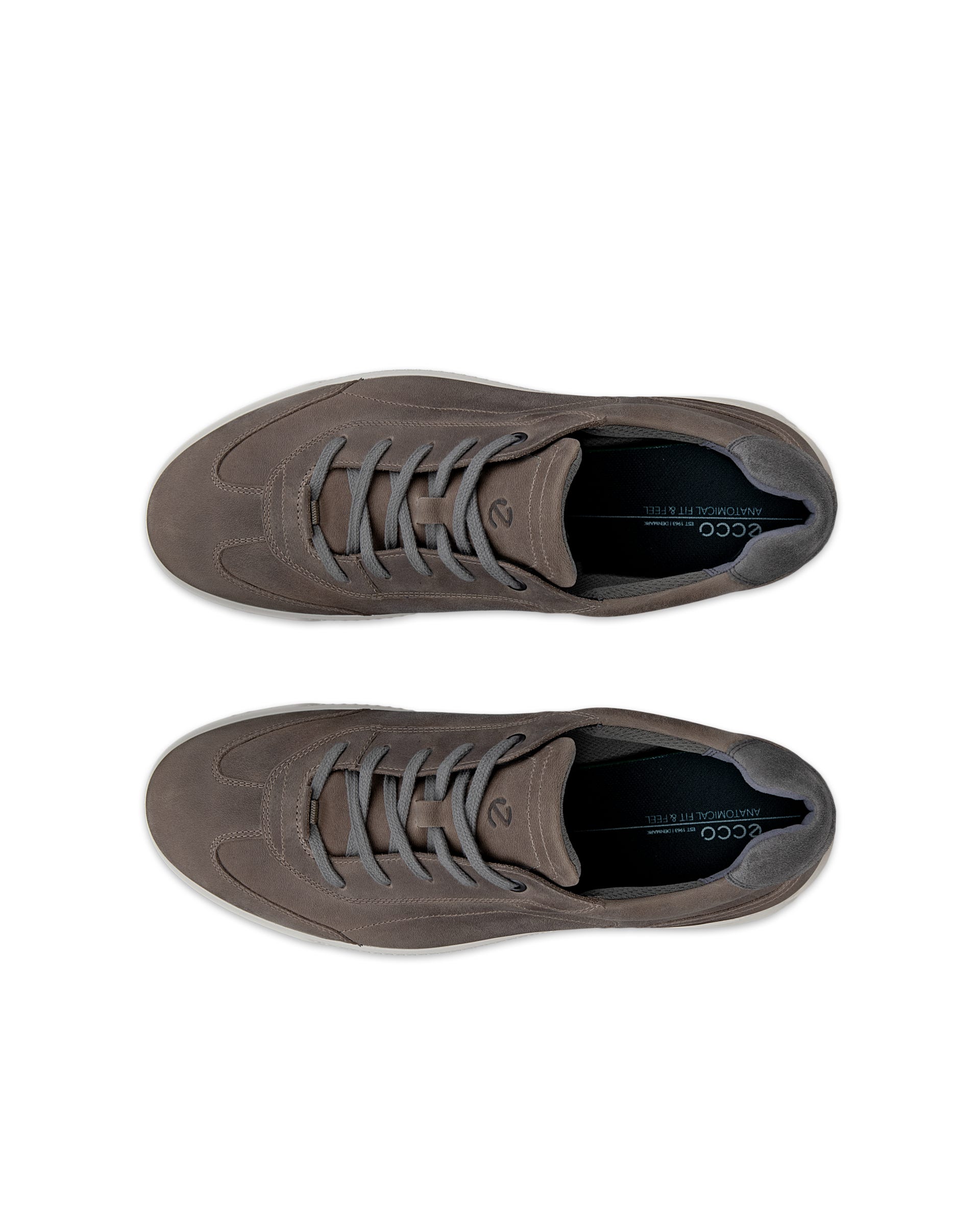 ECCO® BYWAY chaussures à lacet en nubuck pour homme - Gris - Outside