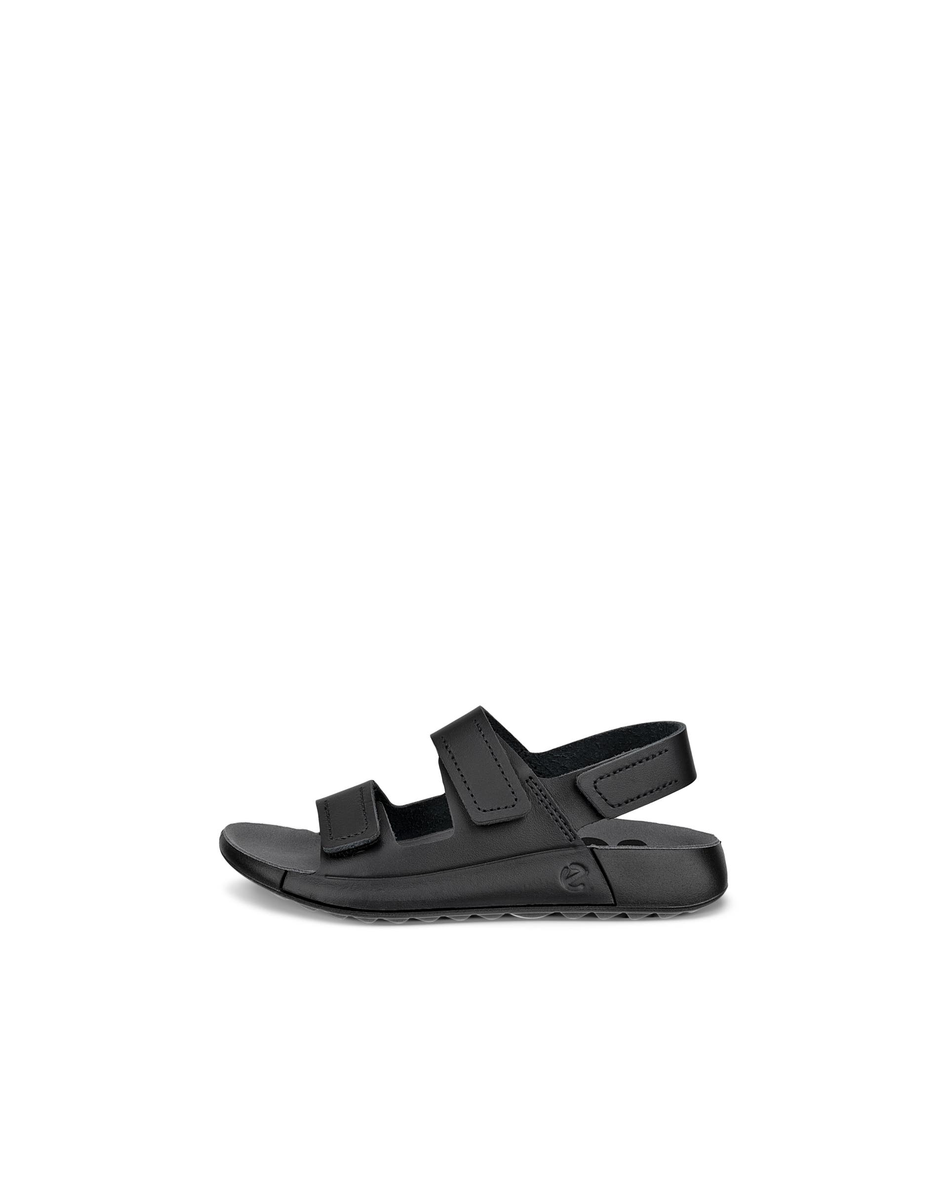 Kids' ECCO® Cozmo Leather Two Strap Sandal - Black - Outside