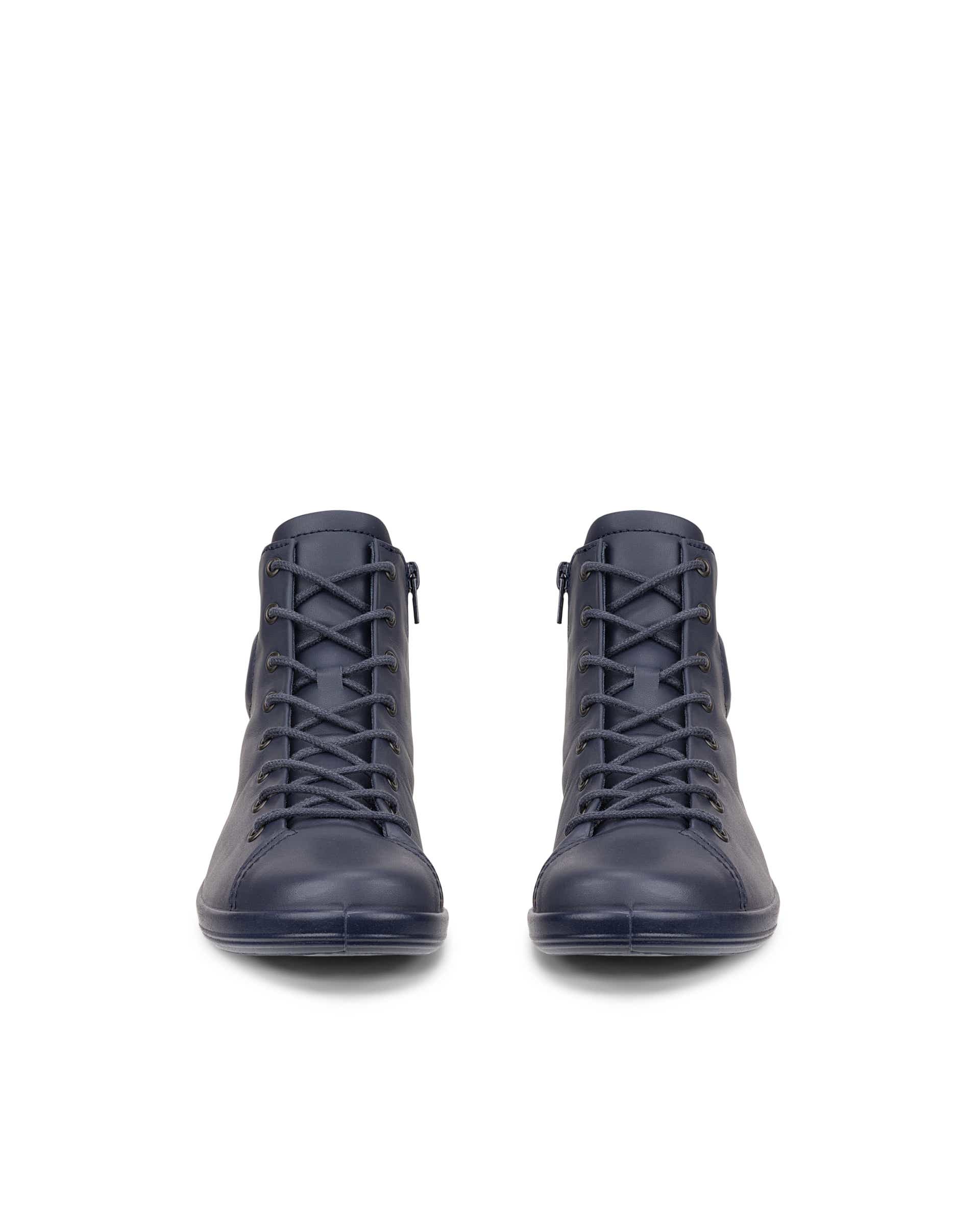 Dámske kožená šnurovacia obuv ECCO® SOFT 2.0 - Modrá - Front pair