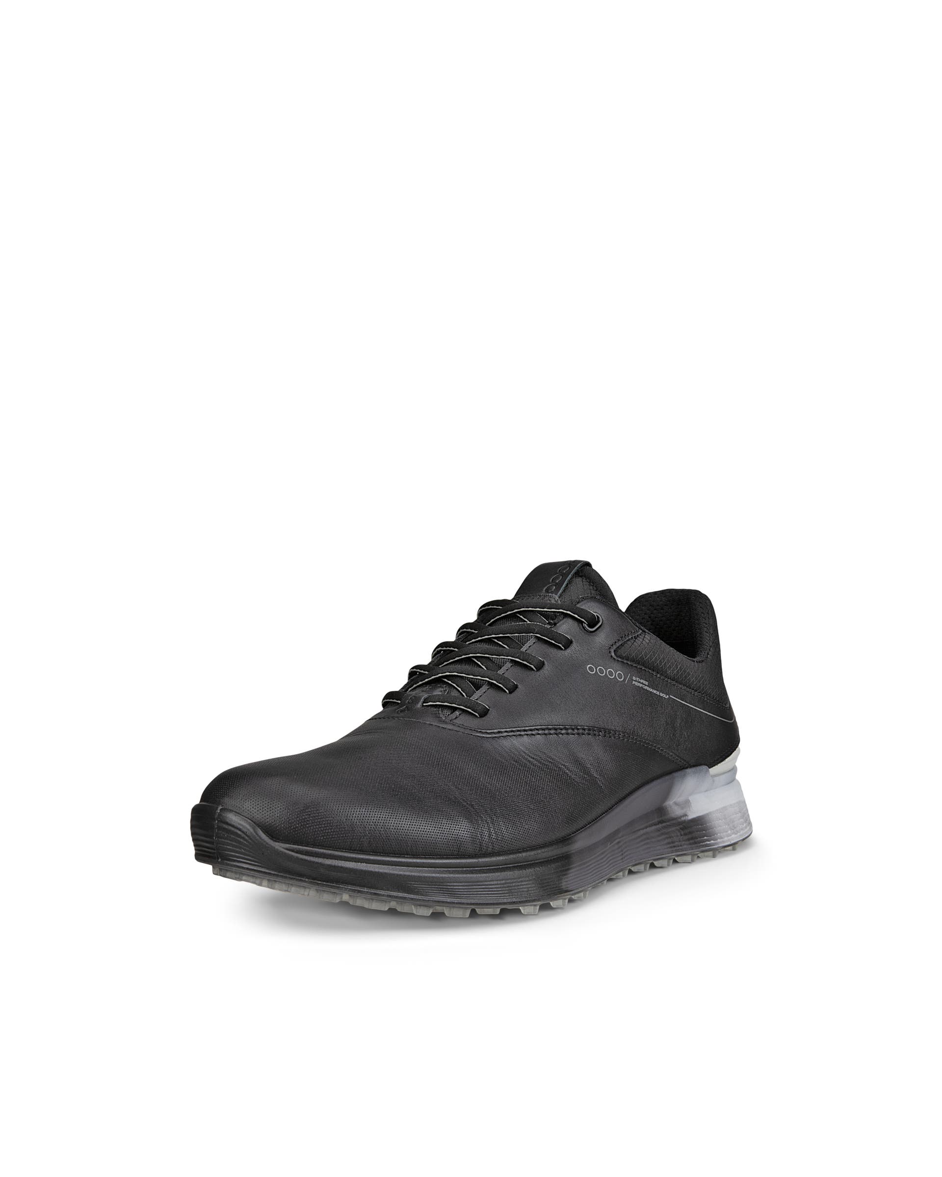 ECCO Golf S Three メンズ レザーGore-Texゴルフシューズ - ブラック - Main