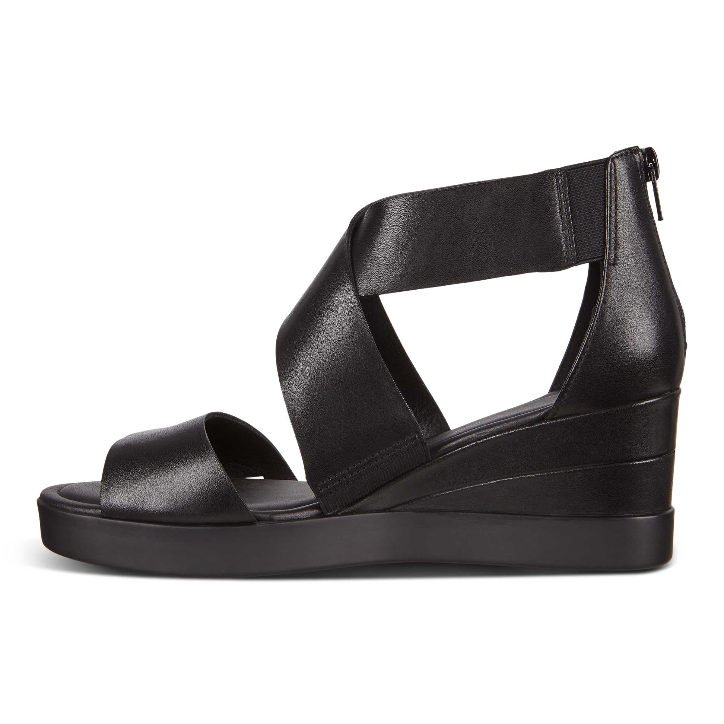 ECCO Shape Wedge Plateau Women's Sandals - Black - Inside