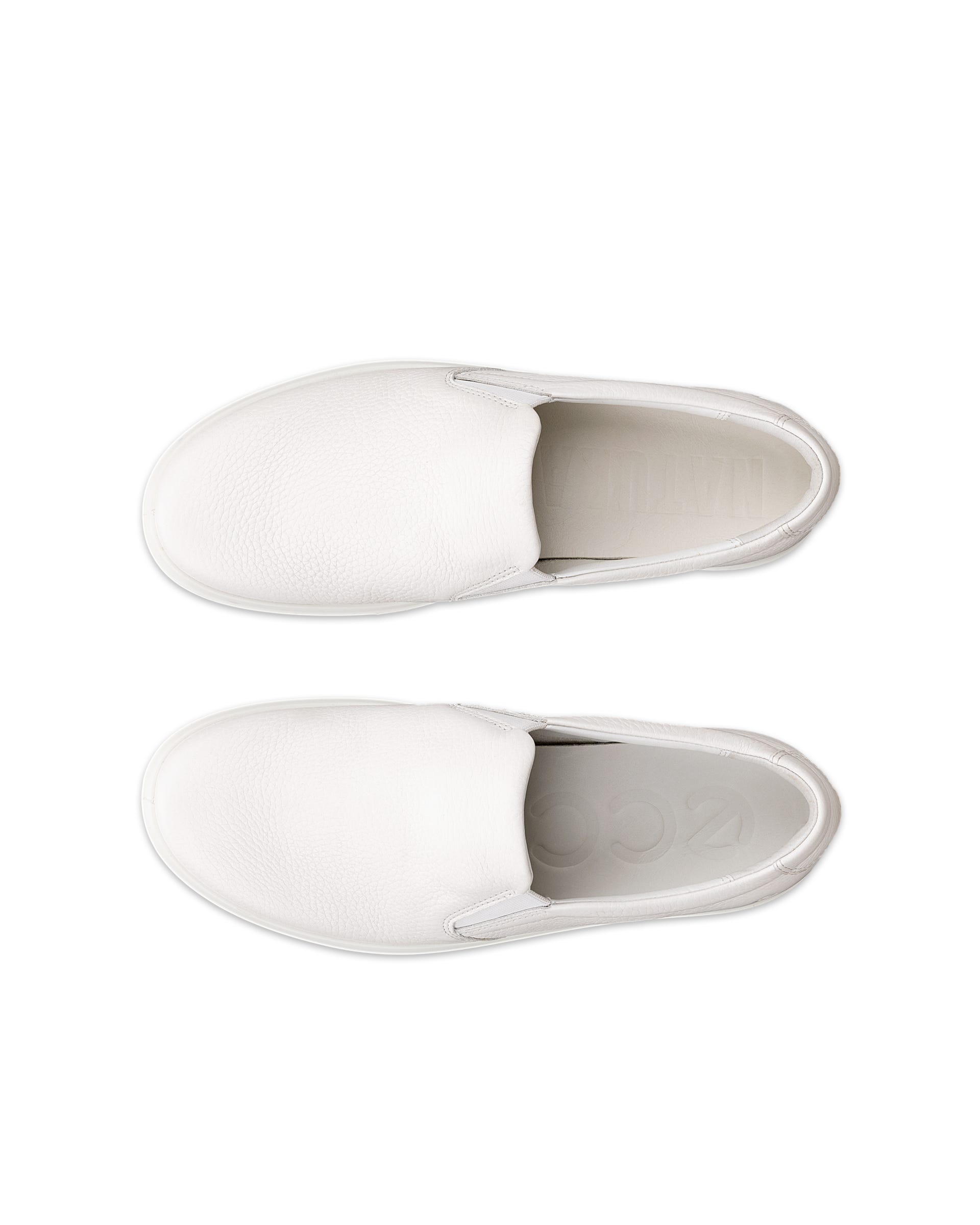 Chaussure à enfiler en cuir ECCO® Soft 60 pour femmes - Blanc - Top left pair
