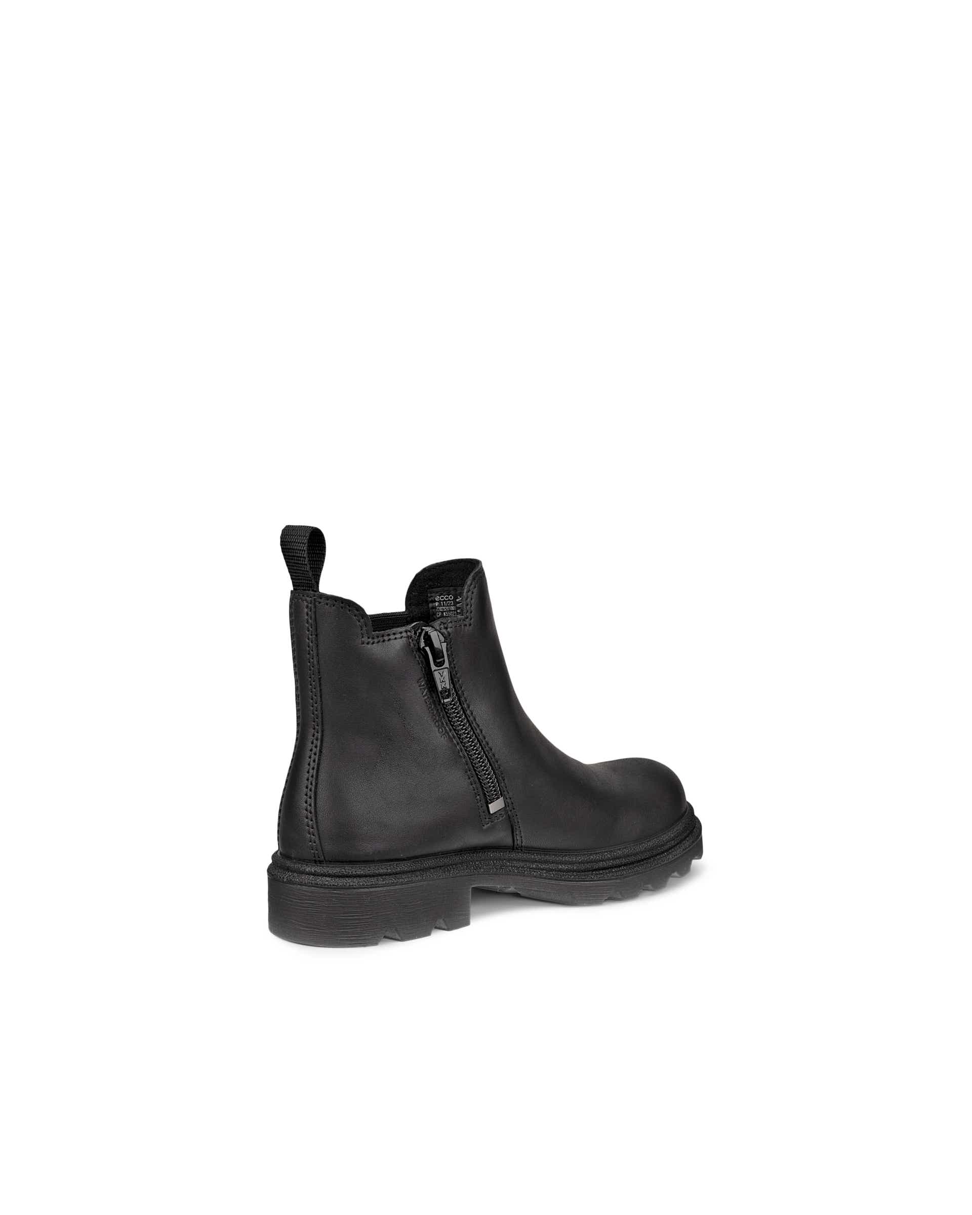 Botas Chelsea impermeable de piel ECCO® Grainer para niño/a - Negro - Back