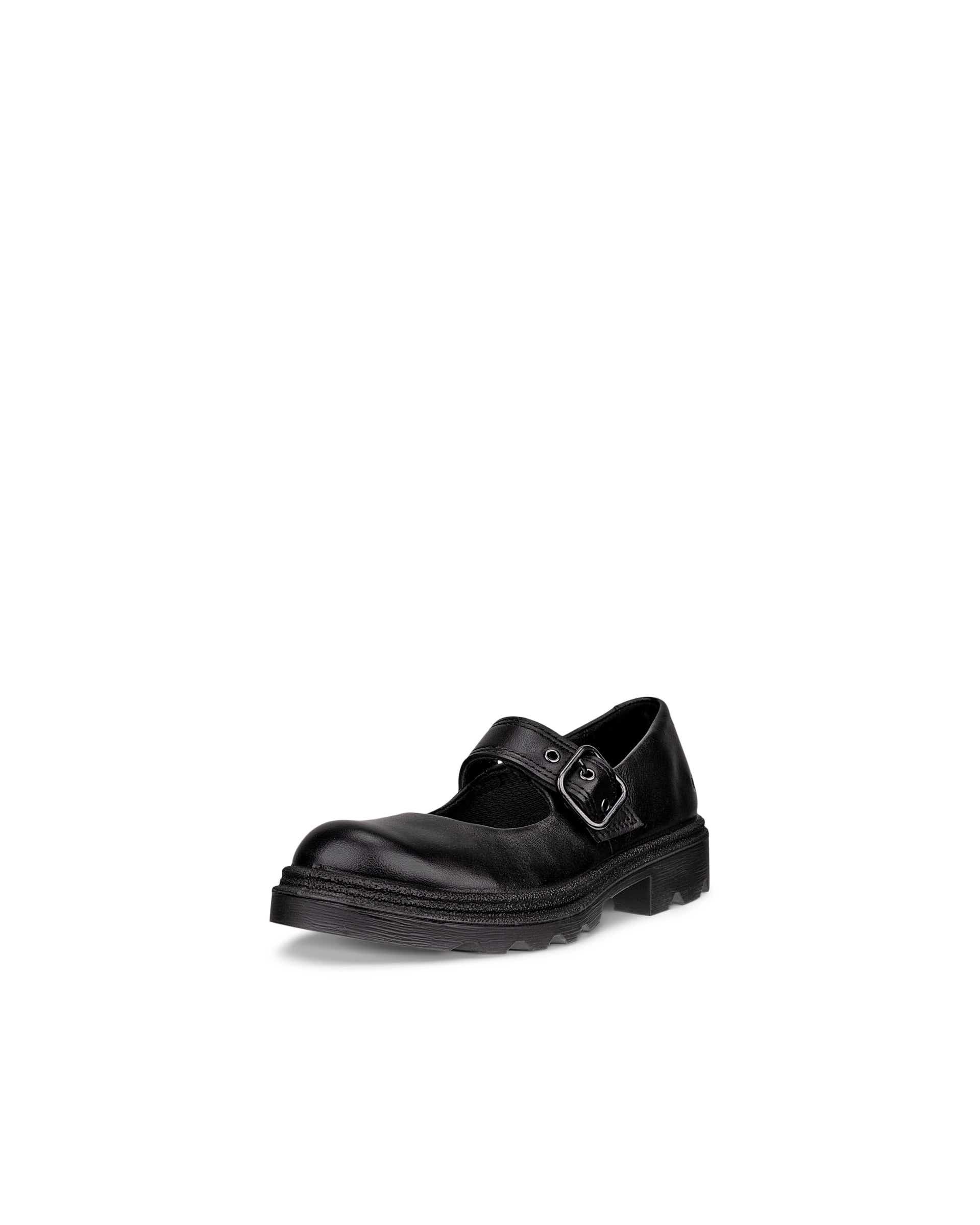 Kids' ECCO® Grainer Leather Mary Jane Shoe - Black - Main
