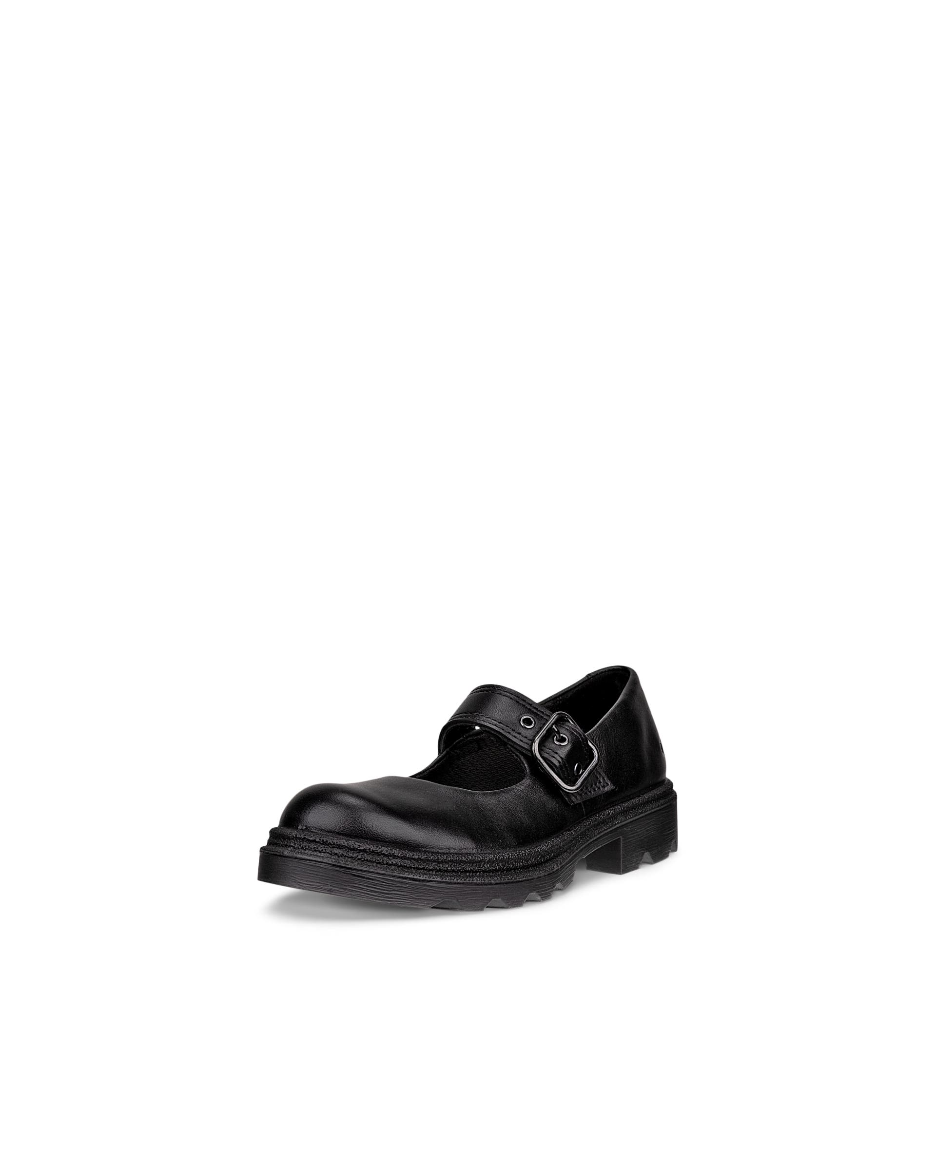 Kids' ECCO® Grainer Leather Mary Jane Shoe - Black - Main
