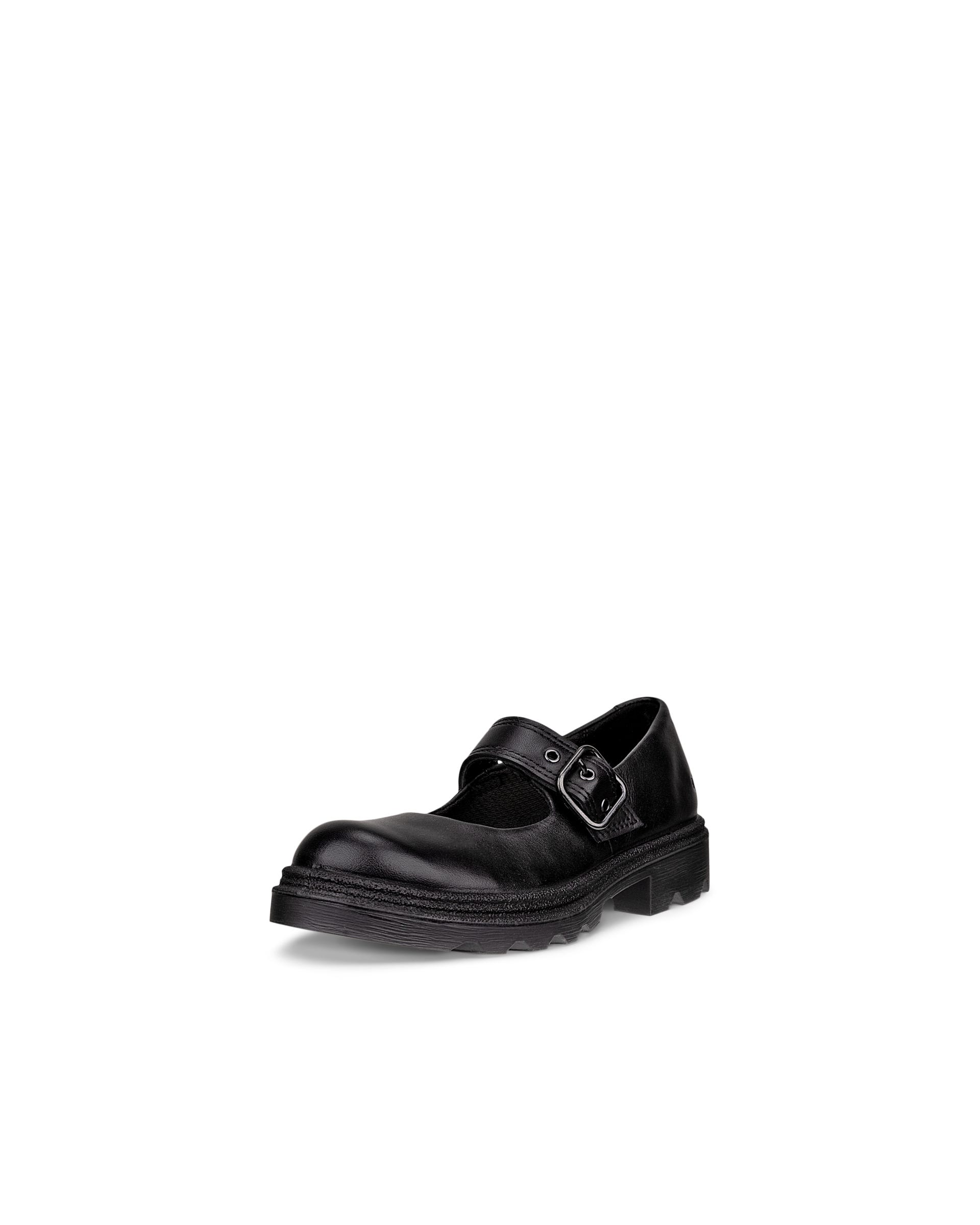Kids' ECCO® Grainer Leather Mary Jane Shoe - Black - Main