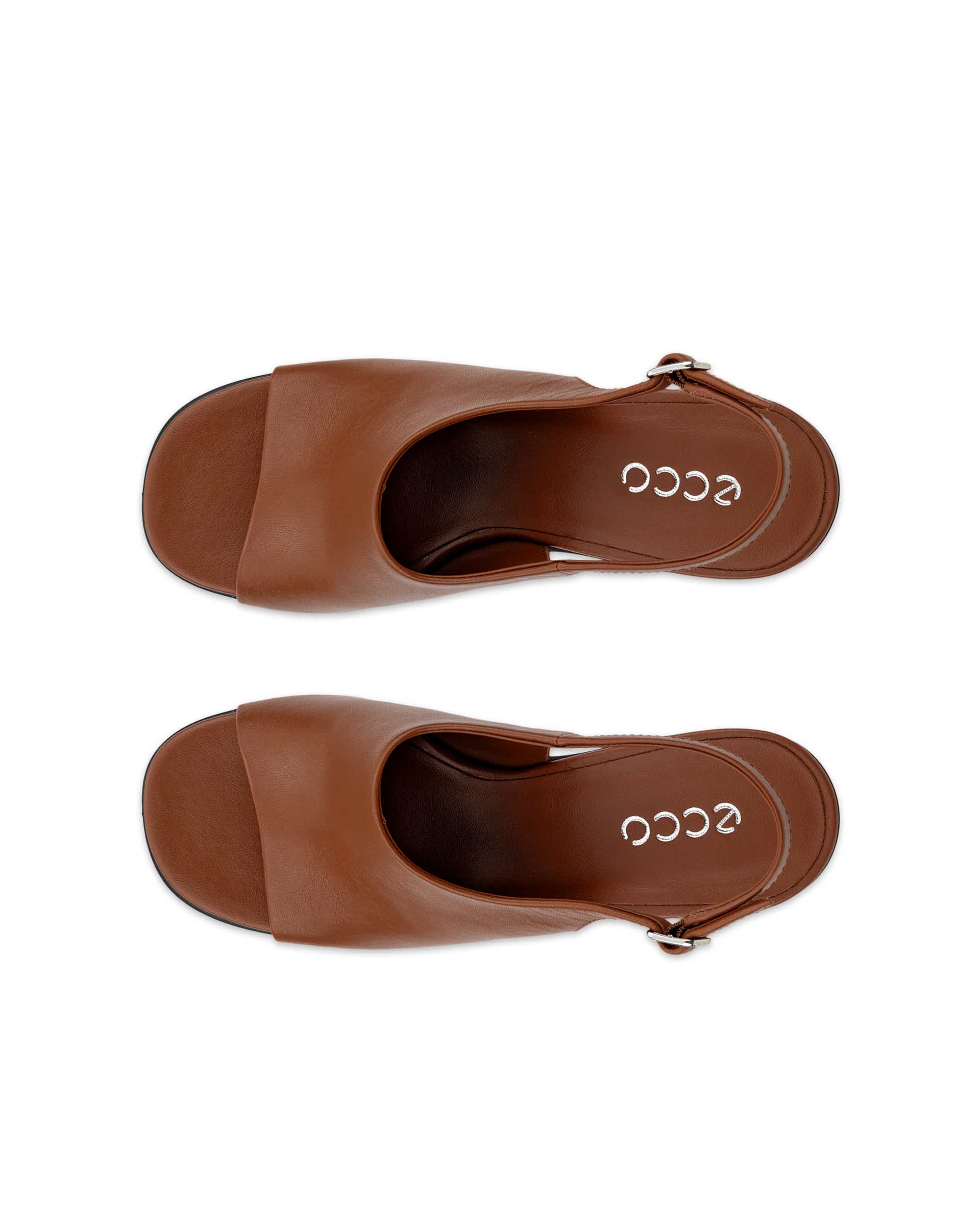 Dámské kožené sandály na podpatku ECCO® Sculpted Alba 65 - Hnědá - Top left pair