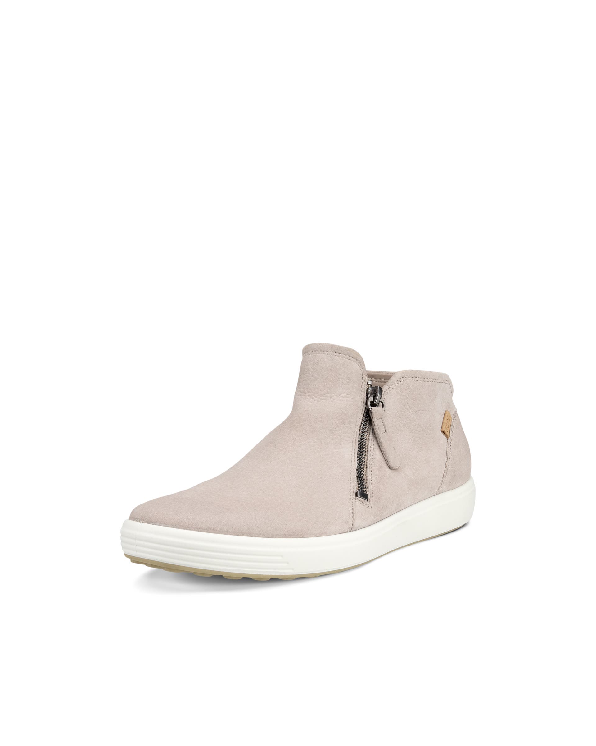 Women's ECCO® Soft 7 Nubuck Zip Bootie - Grey - Main