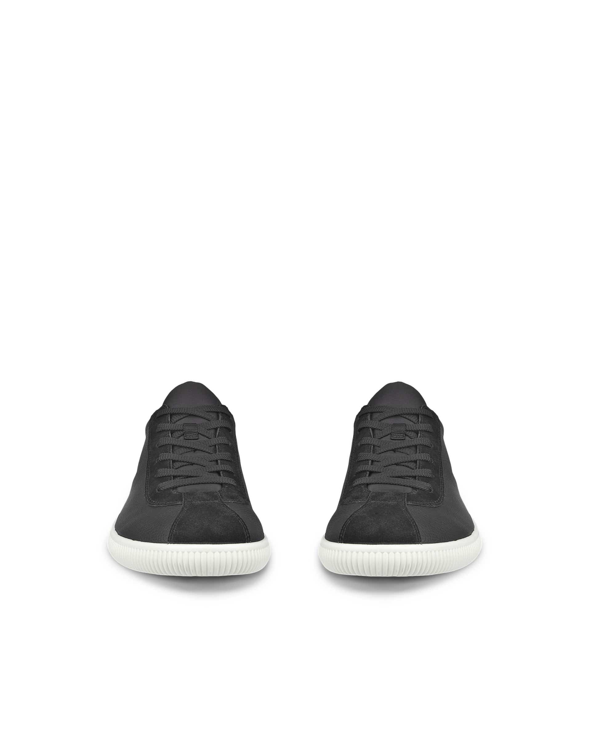 ECCO® Soft Zero Heren leren sneaker - Zwart - Front pair