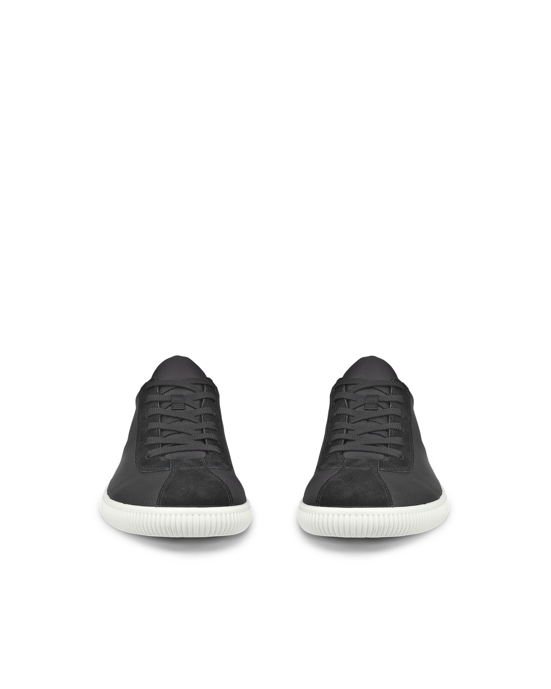 ECCO® Soft Zero Heren leren sneaker - Zwart - Front pair