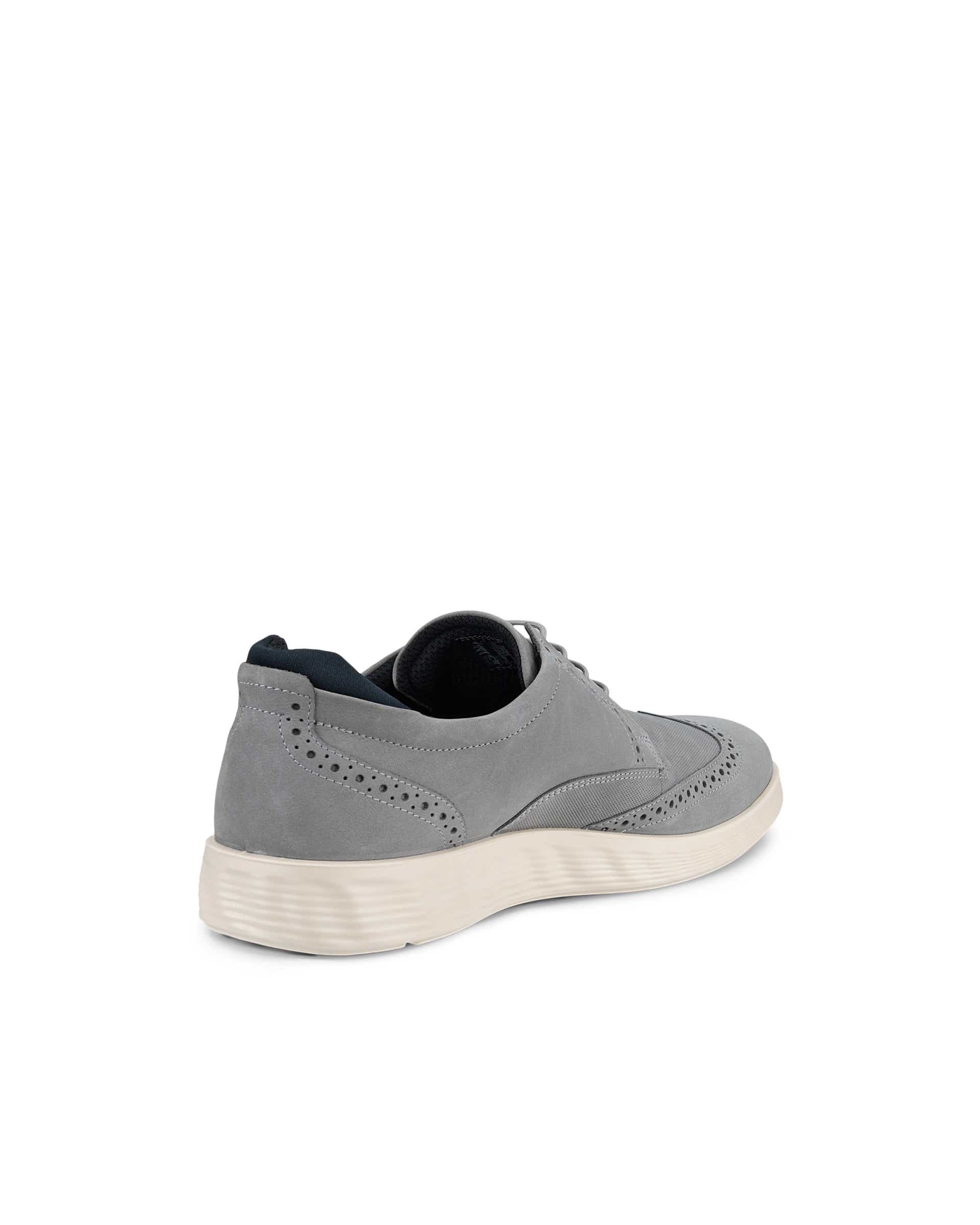 Men's ECCO® S Lite Hybrid Nubuck Brogue Shoe - Gray - Back