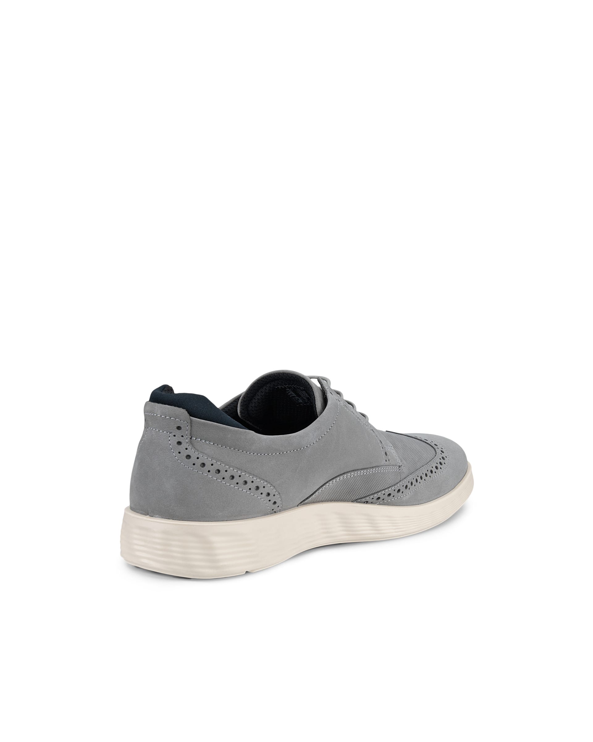 Men's ECCO® S Lite Hybrid Nubuck Brogue Shoe - Gray - Back