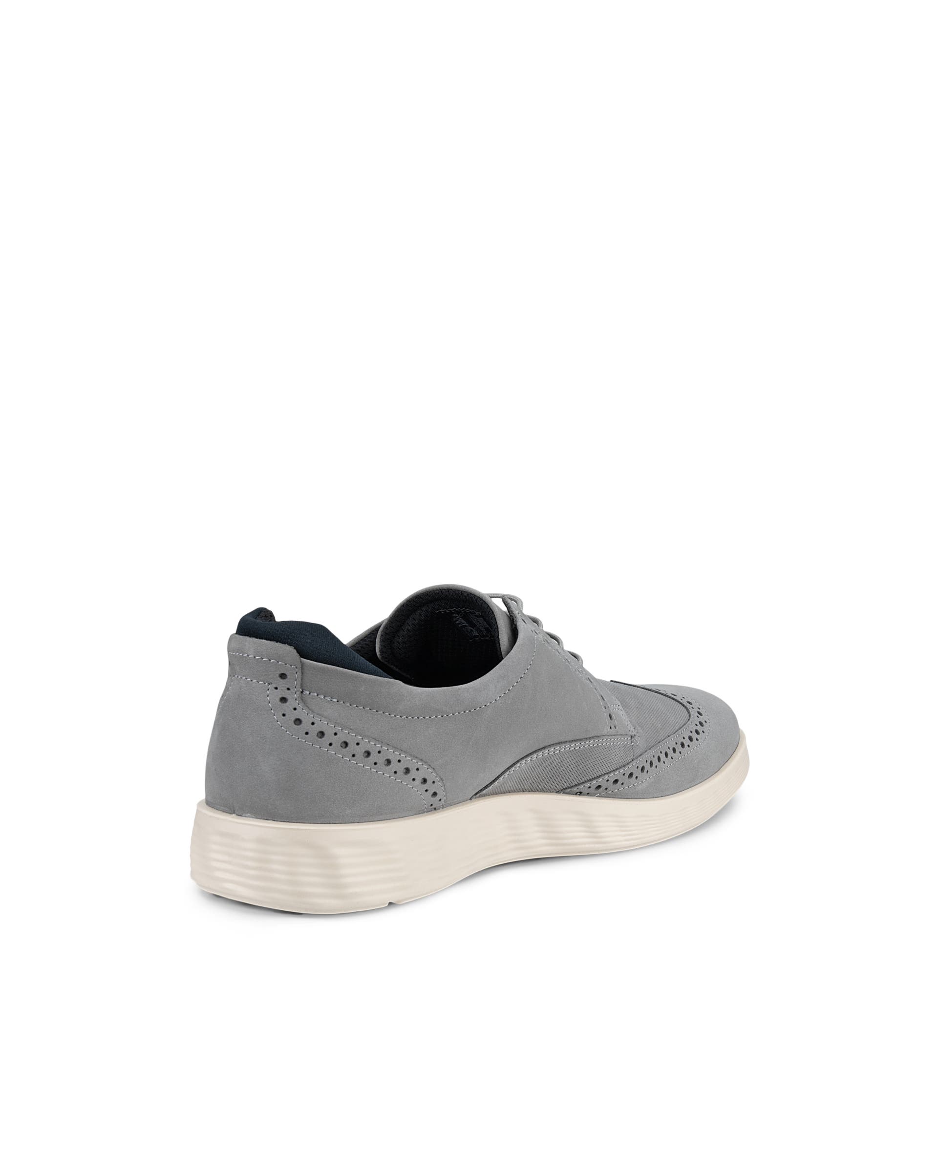 Men's ECCO® S Lite Hybrid Nubuck Brogue Shoe - Gray - Back
