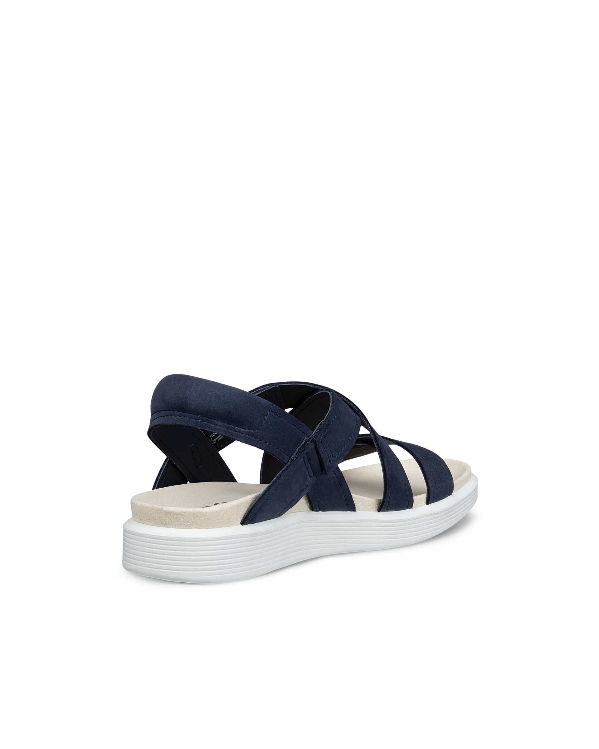 ECCO® SOFT SANDAL sandaler i nubuck med to remme til damer - Blå - Back