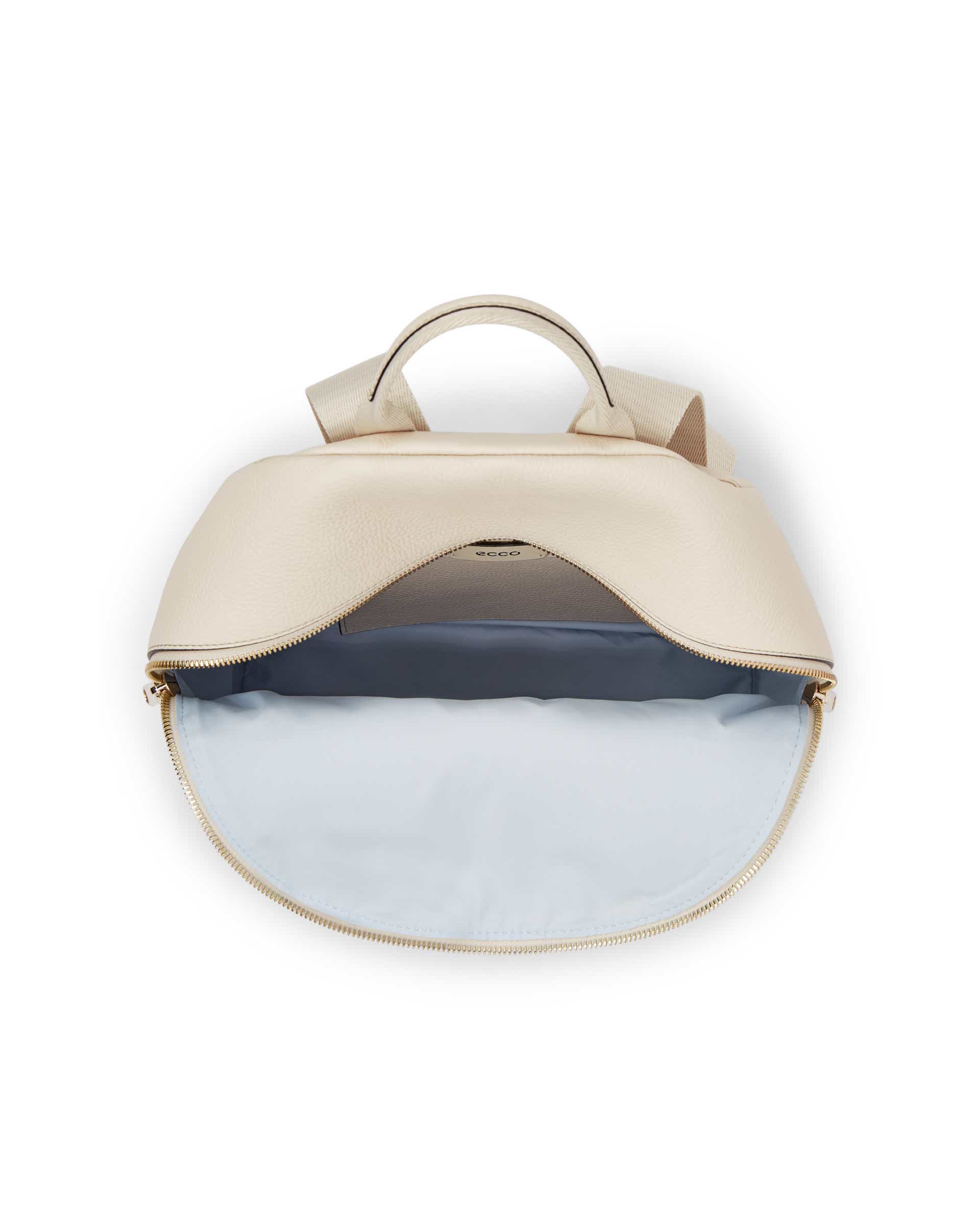 ECCO® Round Pack Small Leather Small Backpack - Beige - Birdeye