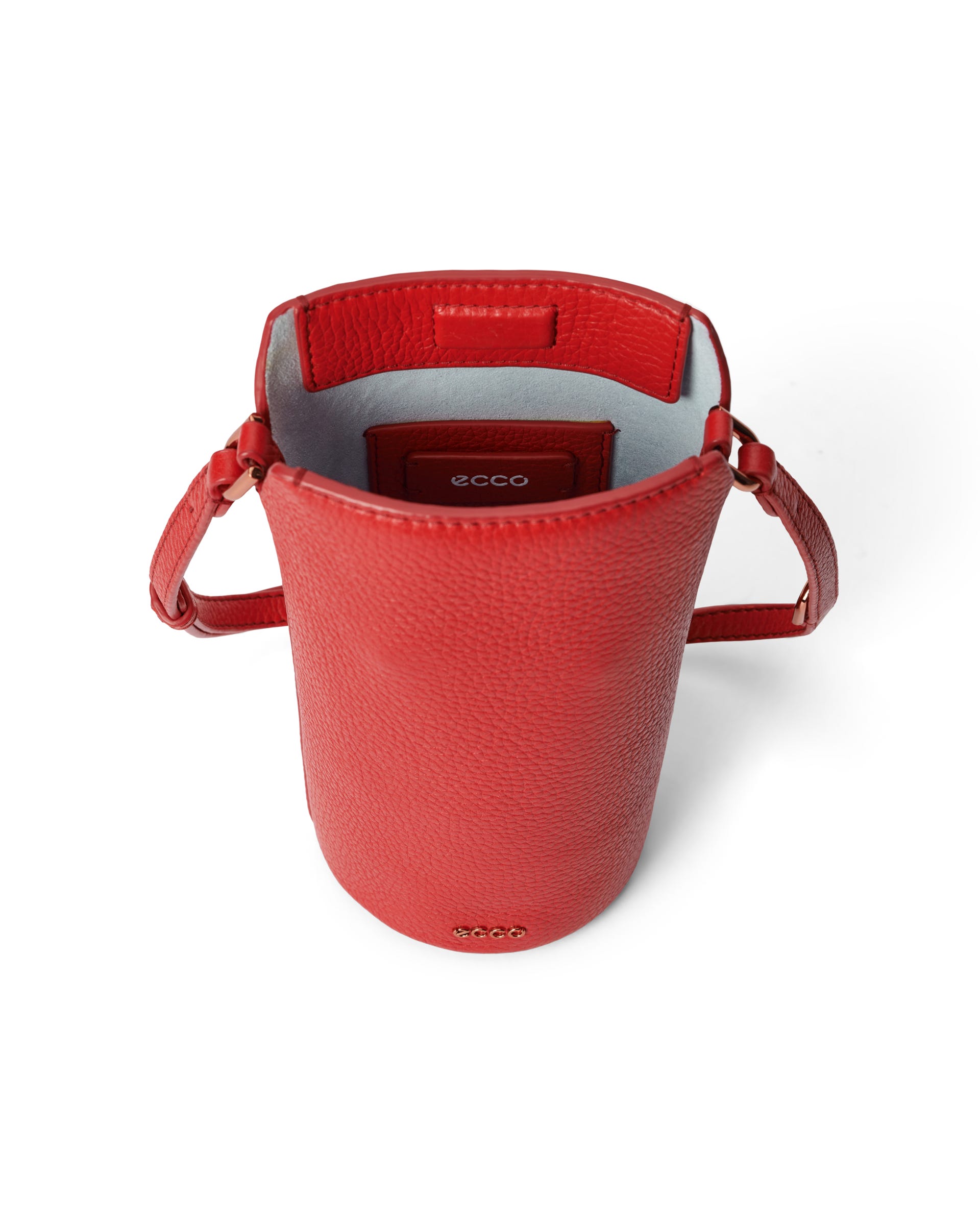 ECCO® Pot Pebbled Leather Crossbody Bag - Red - Inside