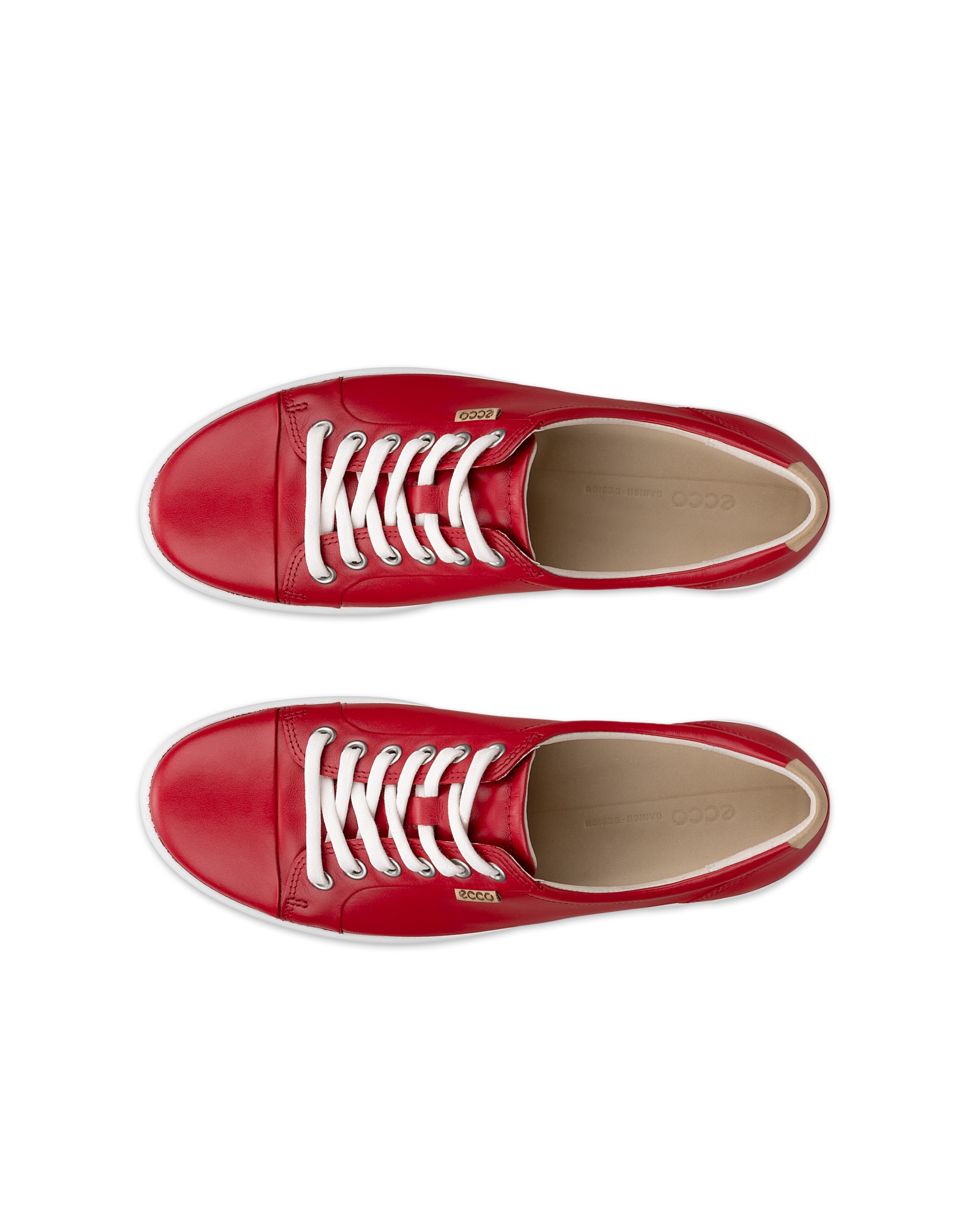 ECCO® SOFT 7 Damen Ledersneaker - Rot - Top left pair