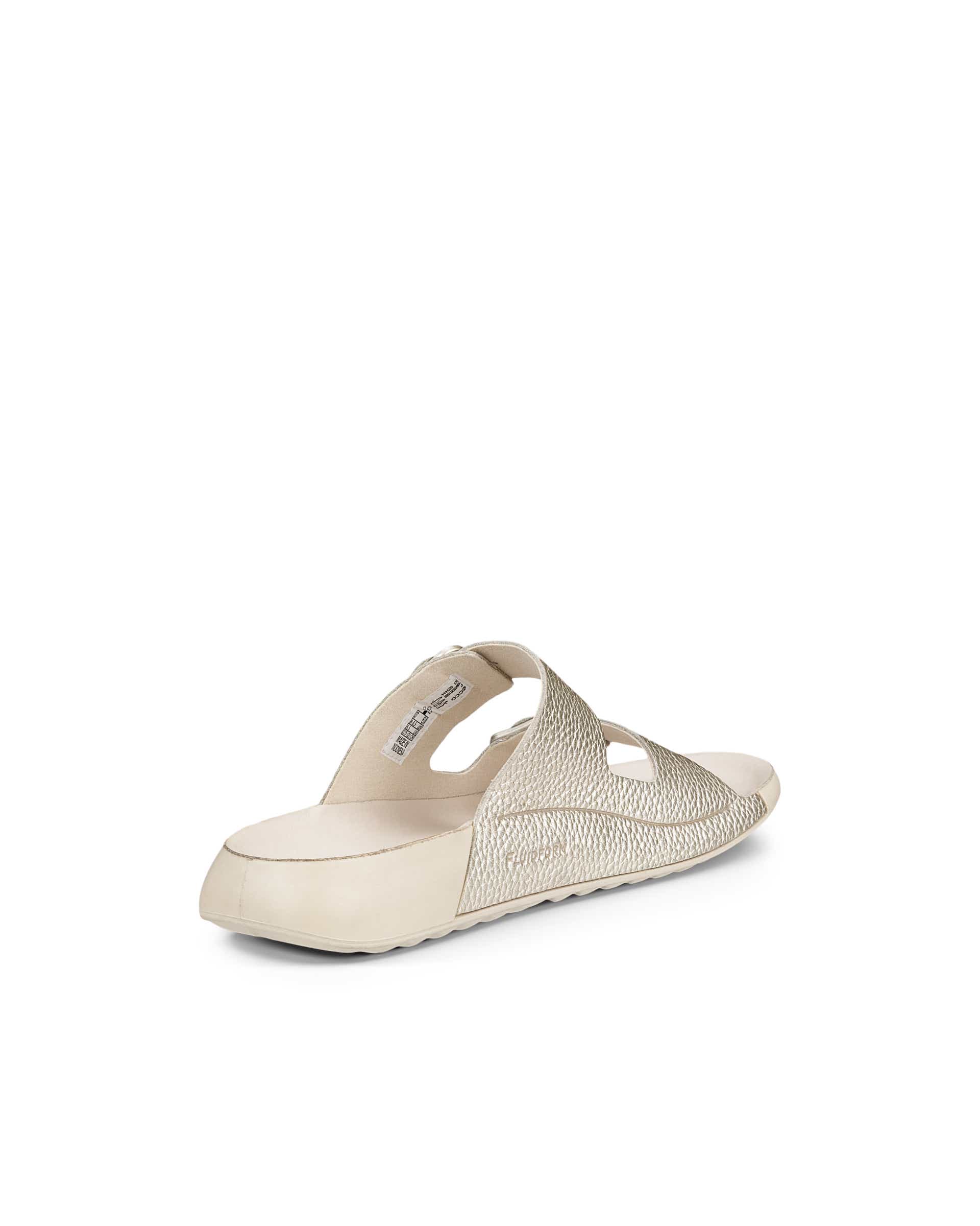Women's ECCO® Cozmo Leather Two Strap Sandal - Metallics - Back