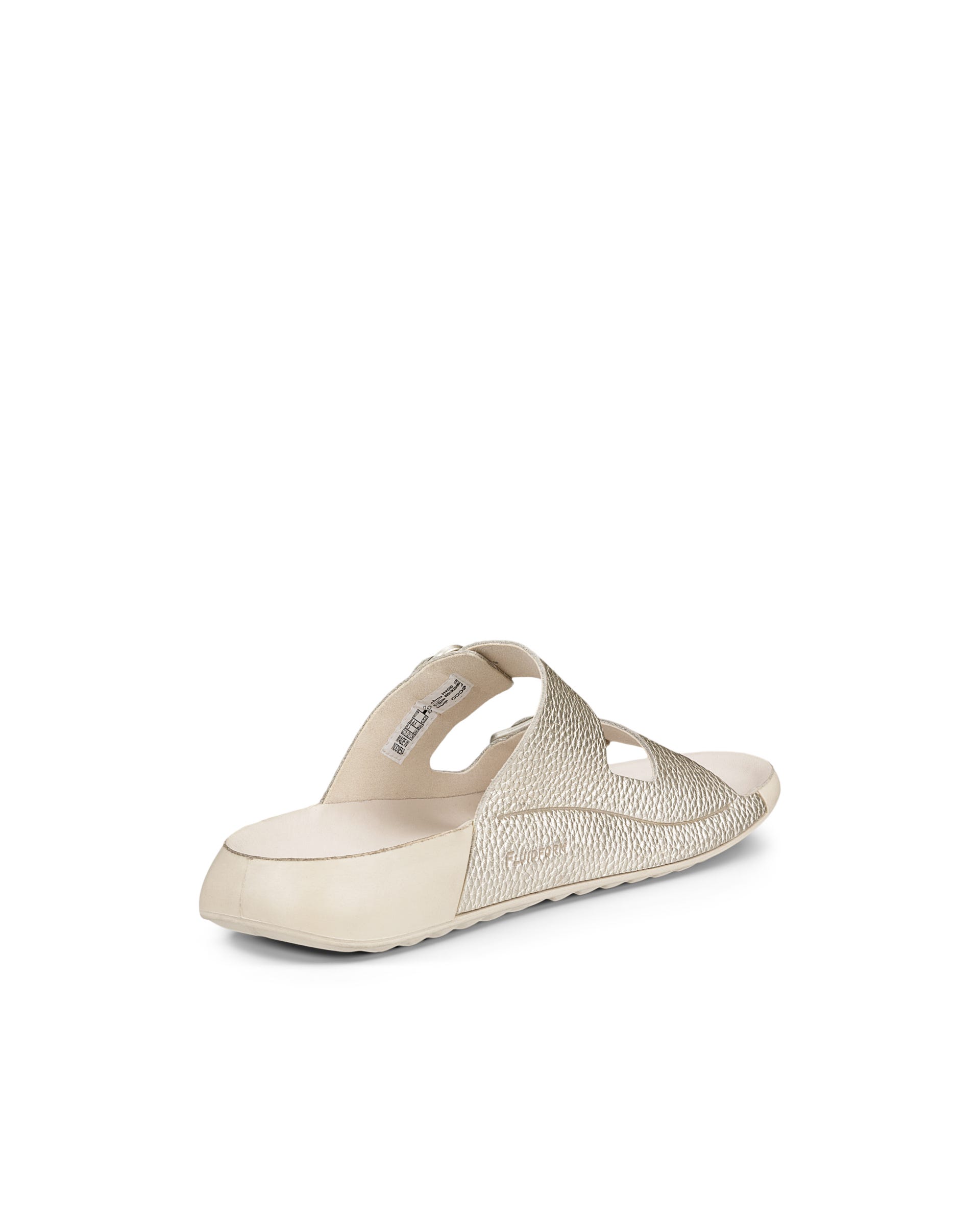 Women's ECCO® Cozmo Leather Two Strap Sandal - Metallics - Back